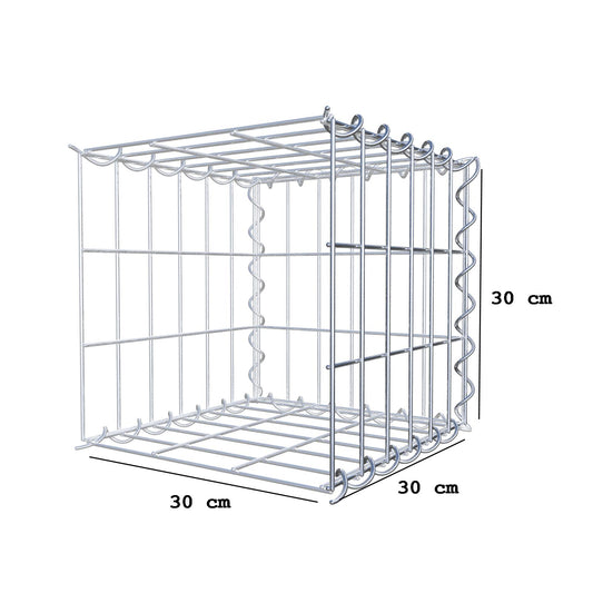 Tilläggsgabion typ 2 30 cm x 30 cm x 30 cm (L x H x D), maskstorlek 5 cm x 10 cm, spiral