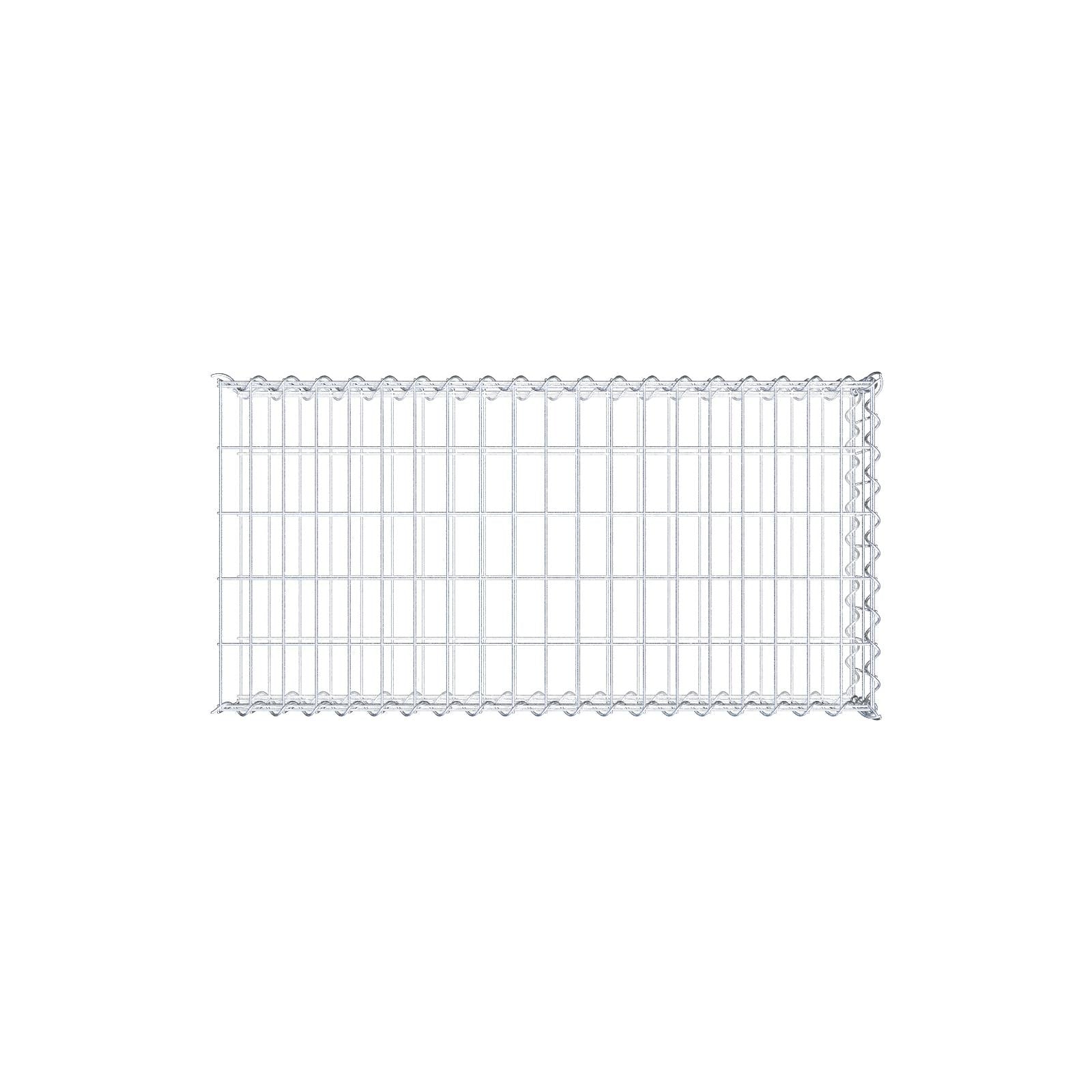 Aangegroeide schanskorf type 2 100 cm x 20 cm x 50 cm (L x H x D), maaswijdte 5 cm x 10 cm, spiraal