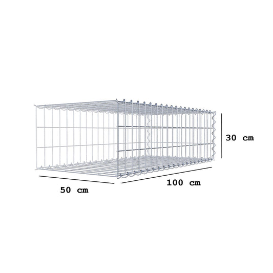 Grown-on gabion type 2 100 cm x 30 cm x 50 cm (L x H x D), mesh size 5 cm x 10 cm, spiral
