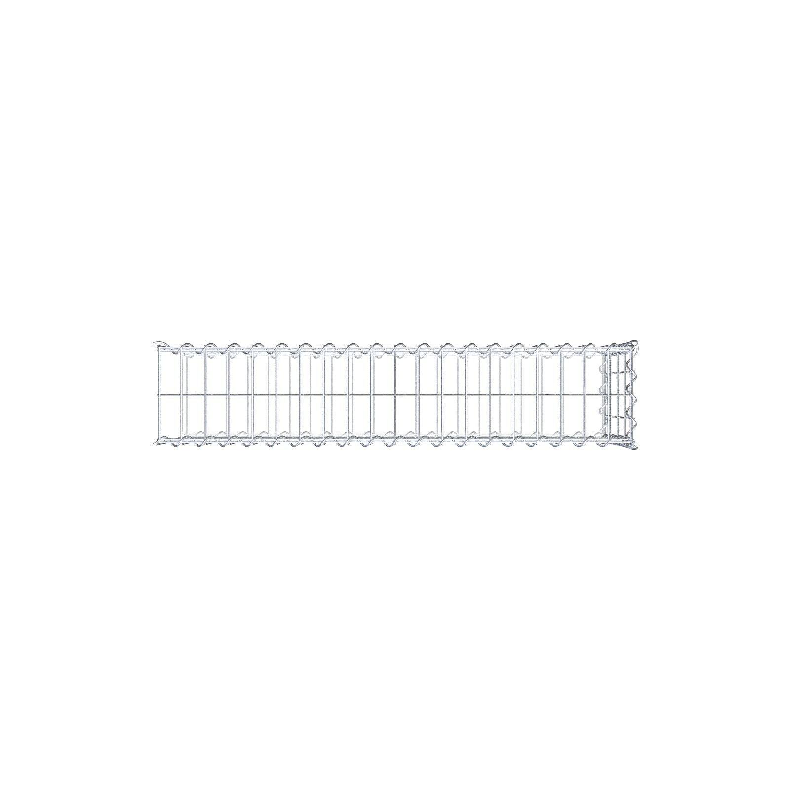 Aangegroeide schanskorf type 2 100 cm x 40 cm x 20 cm (L x H x D), maaswijdte 5 cm x 10 cm, spiraal