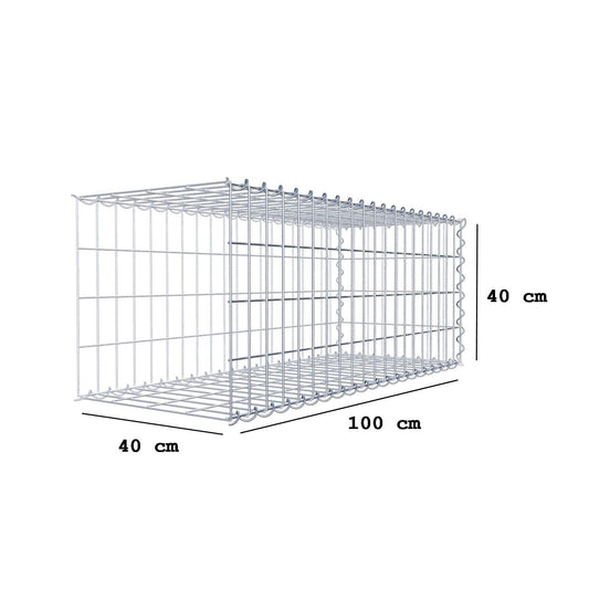 Anbaugabione Typ 2 100 cm x 40 cm x 40 cm (L x H x T), Maschenweite 5 cm x 10 cm, Spirale