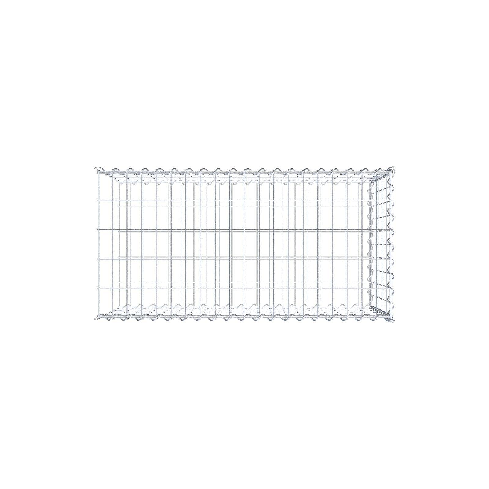 Gabion rapporté type 2 100 cm x 50 cm x 50 cm (L x H x P), mailles 5 cm x 10 cm, spirale