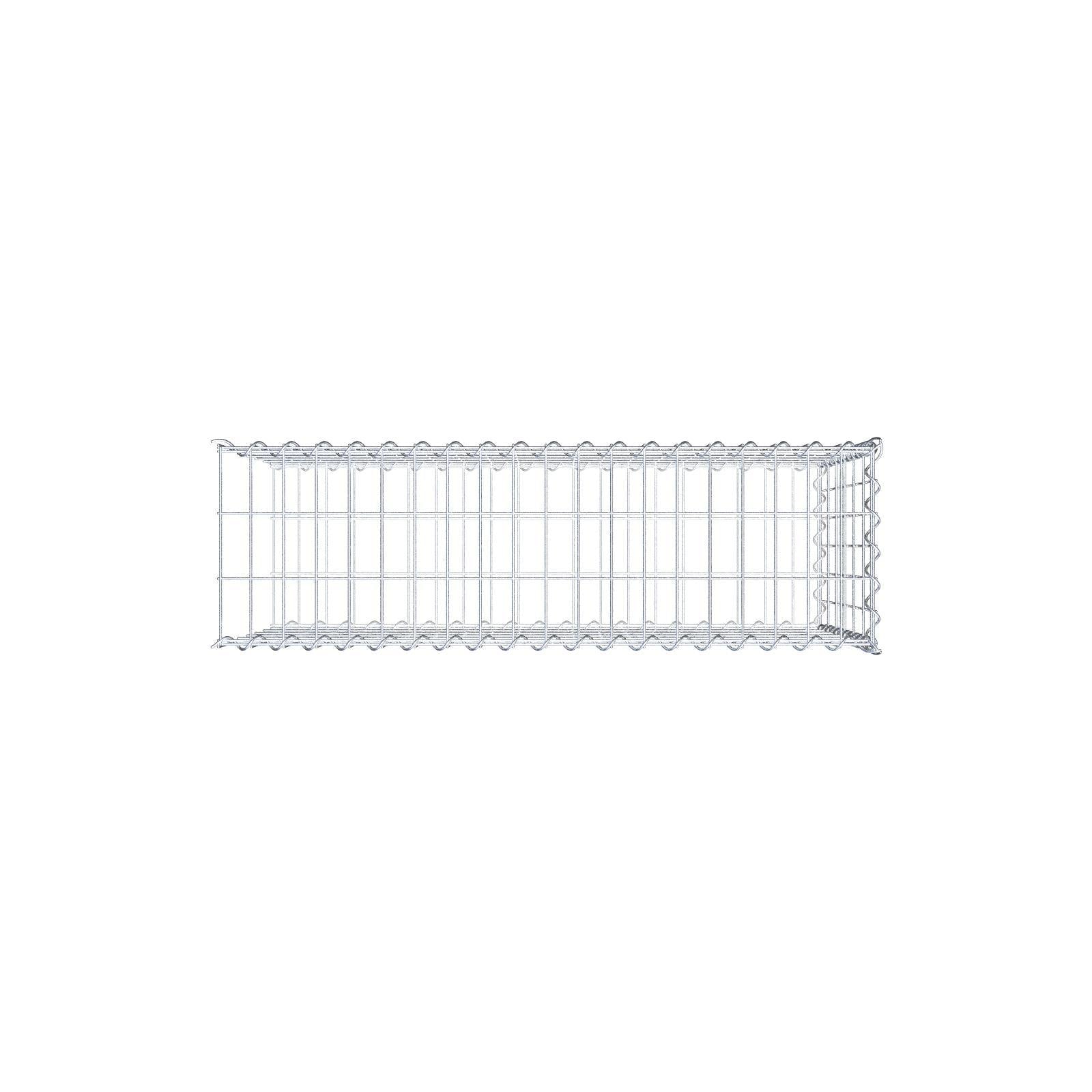 Opvokset gabion type 2 100 cm x 60 cm x 30 cm (L x H x D), maskestørrelse 5 cm x 10 cm, spiral