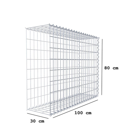 Grown-on gabion type 2 100 cm x 80 cm x 30 cm (L x H x D), mesh size 5 cm x 10 cm, spiral