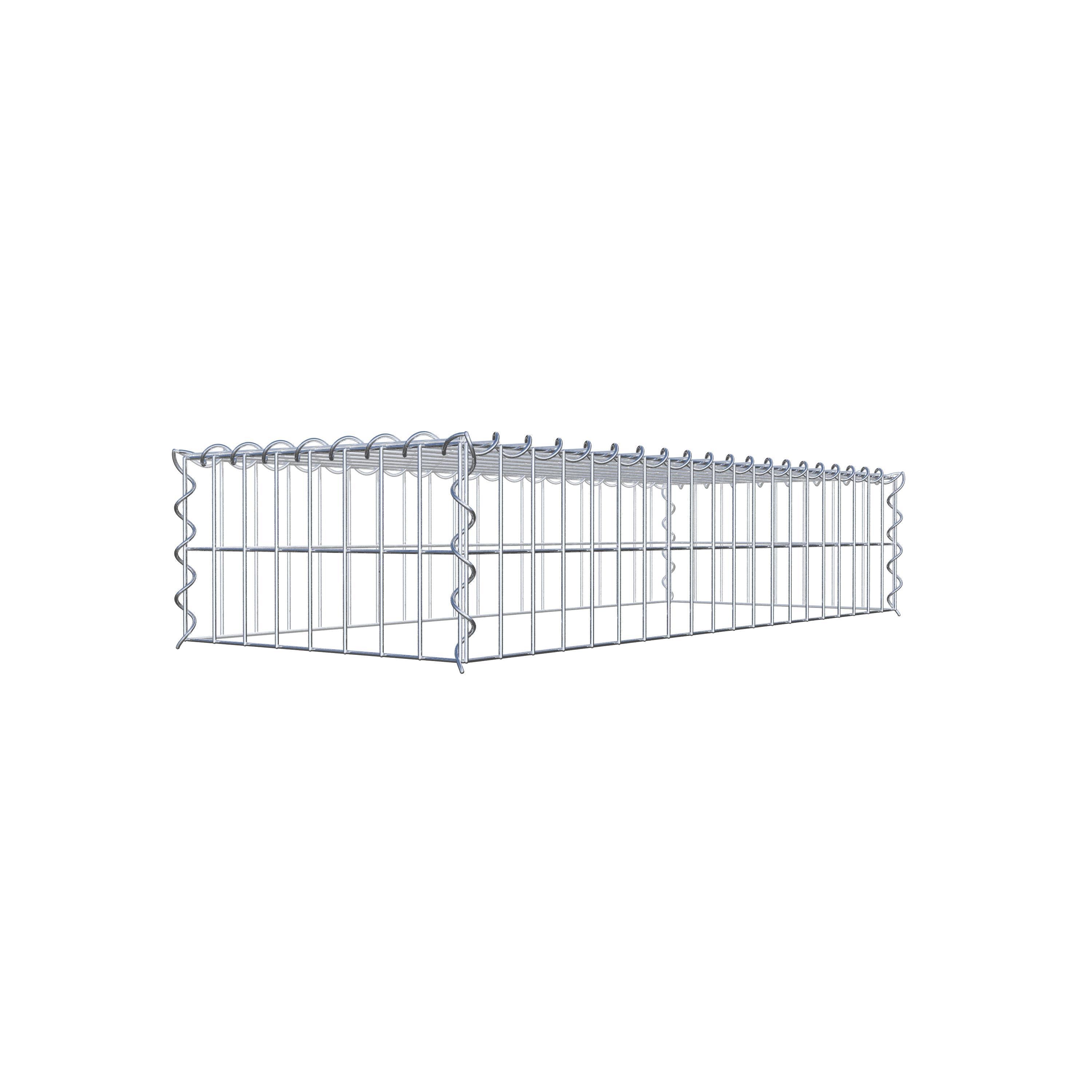 Gavión complementario tipo 3 100 cm x 20 cm x 40 cm (L x A x P), malla 5 cm x 10 cm, espiral