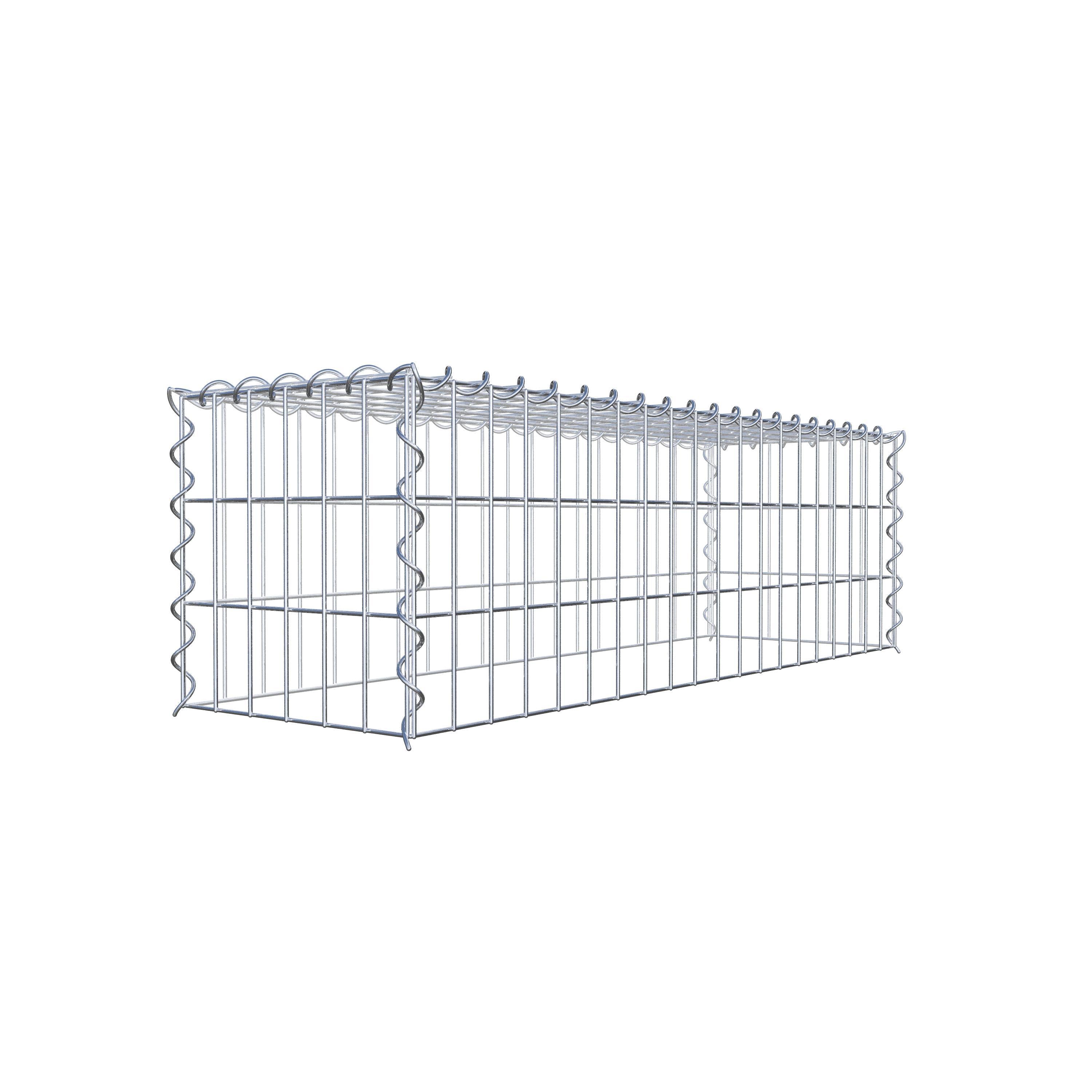 Opvokset gabion type 3 100 cm x 30 cm x 30 cm (L x H x D), maskestørrelse 5 cm x 10 cm, spiral