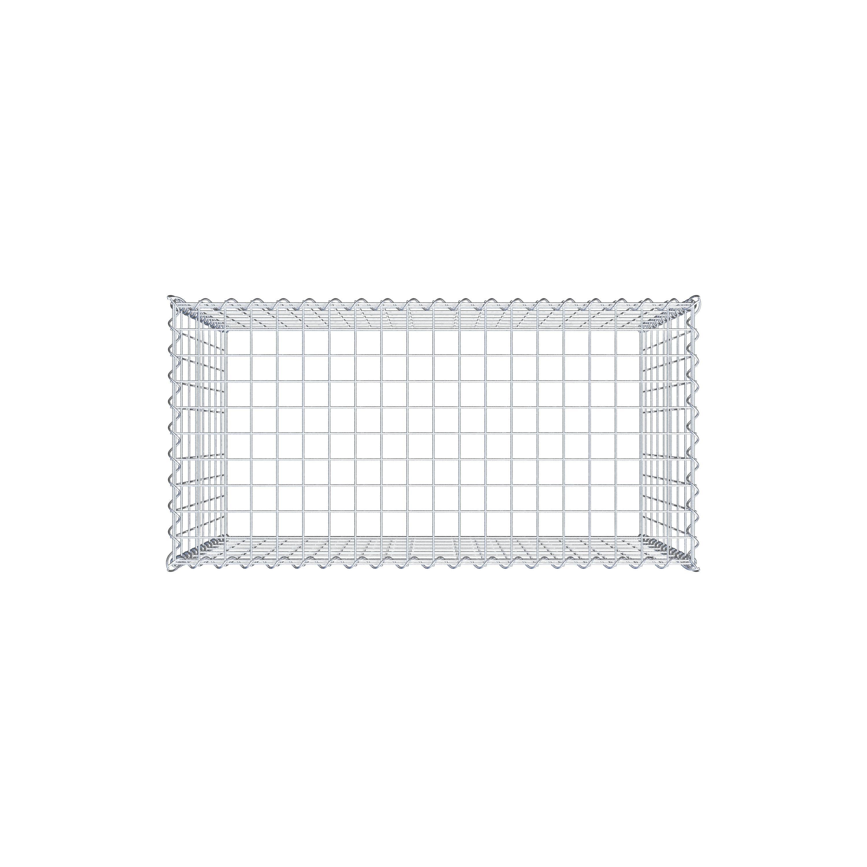 Opvokset gabion type 3 100 cm x 80 cm x 50 cm (L x H x D), maskestørrelse 5 cm x 10 cm, spiral