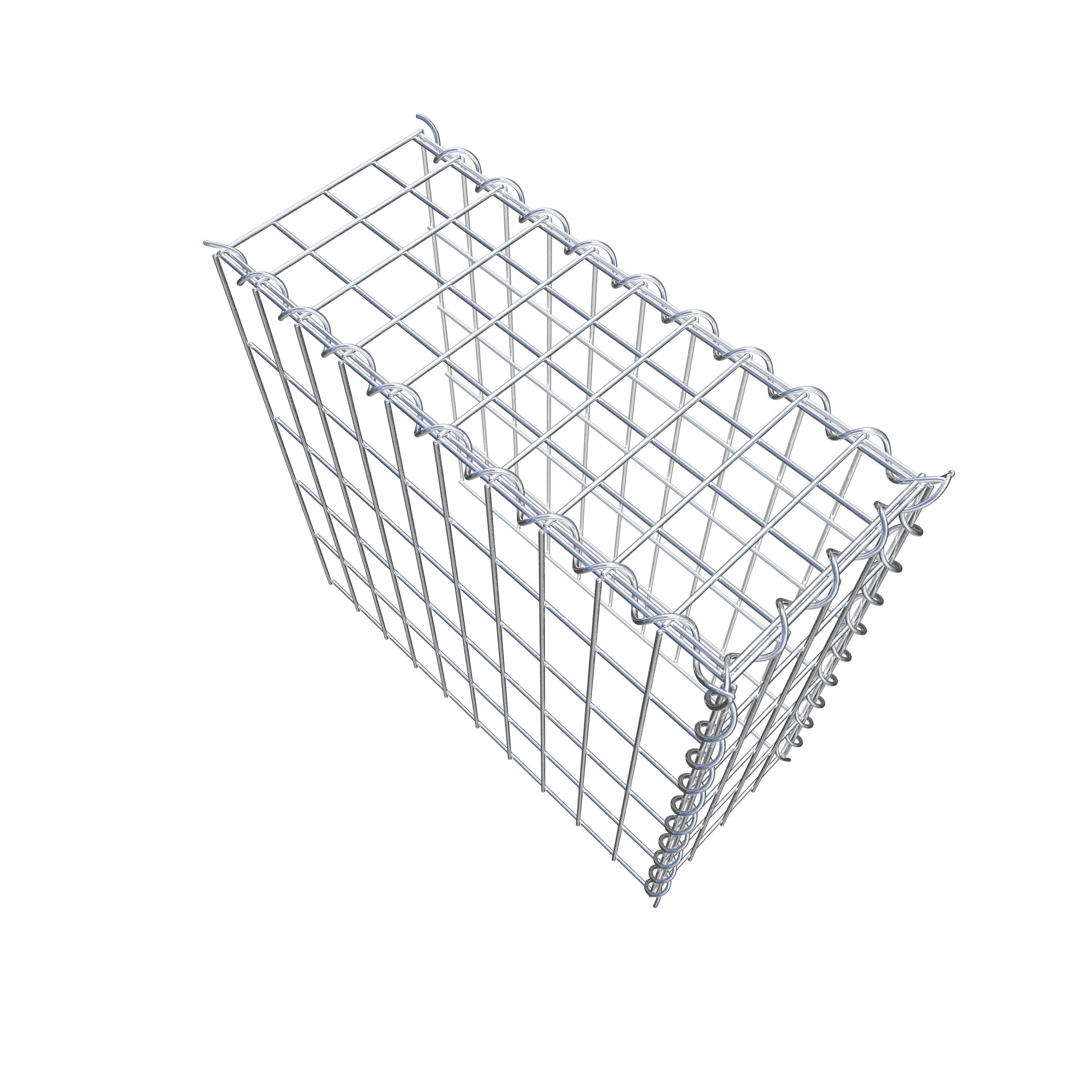 Gabion rapporté type 4 50 cm x 50 cm x 20 cm (L x H x P), mailles 5 cm x 10 cm, spirale