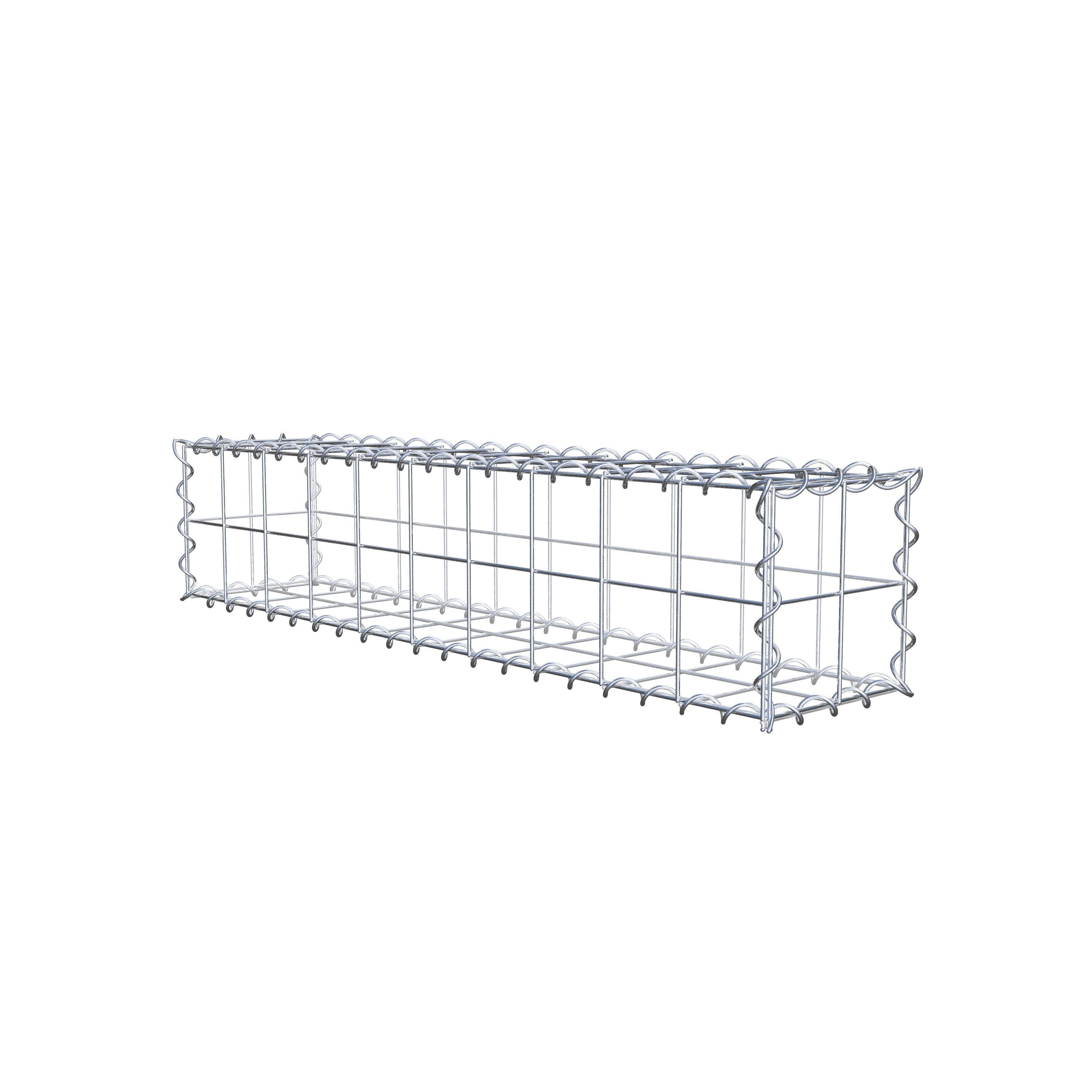 Gabion 100 cm x 20 cm x 20 cm (L x H x P), mailles 10 cm x 10 cm, spirale