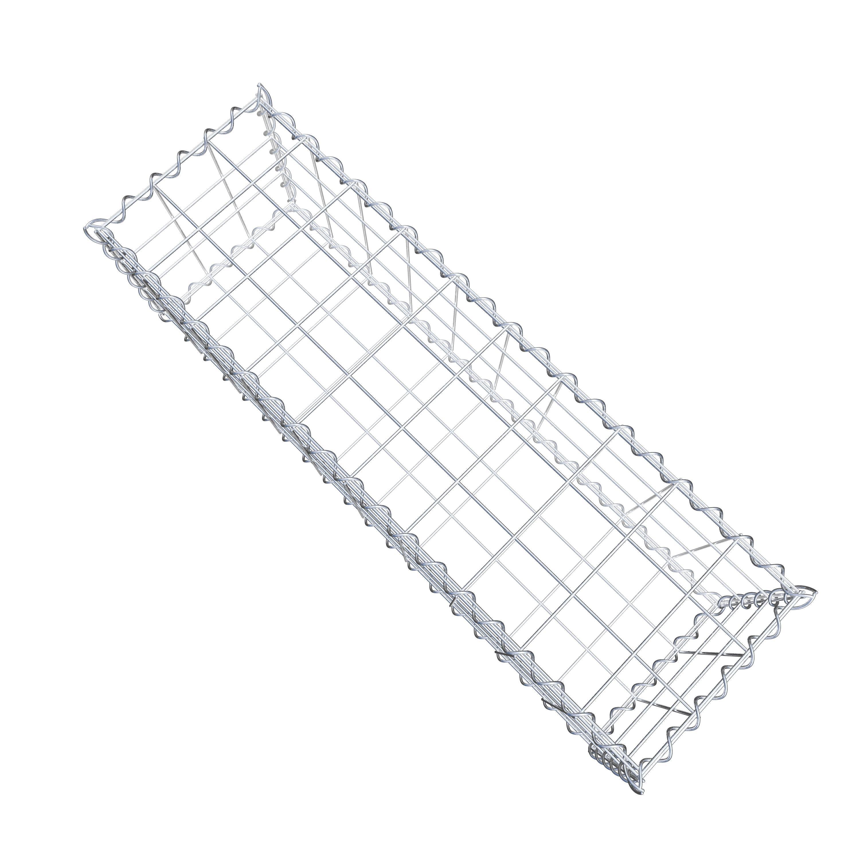 Gavión 100 cm x 30 cm x 30 cm (largo x alto x fondo), malla 10 cm x 10 cm, en espiral