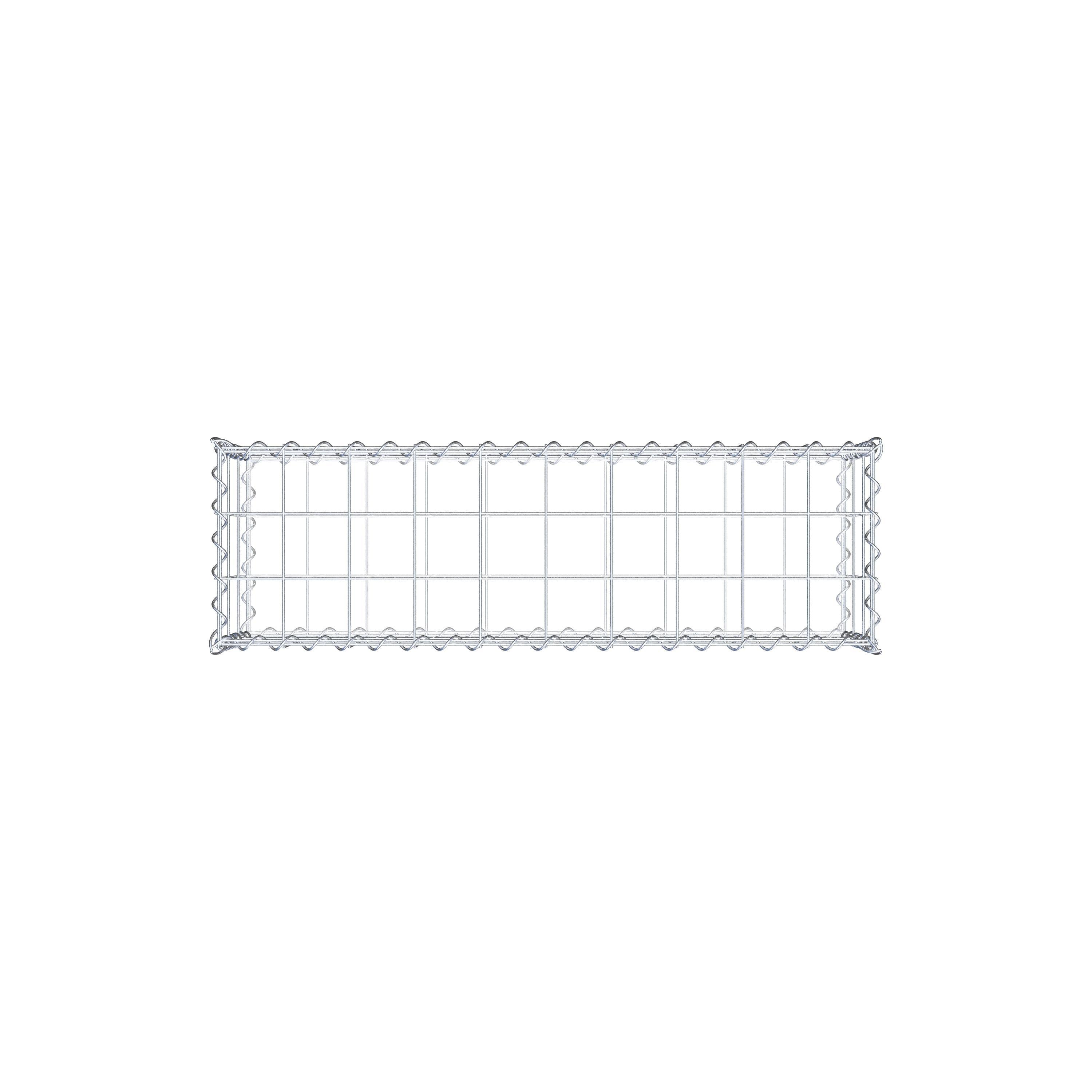 Gavión 100 cm x 30 cm x 30 cm (largo x alto x fondo), malla 10 cm x 10 cm, en espiral
