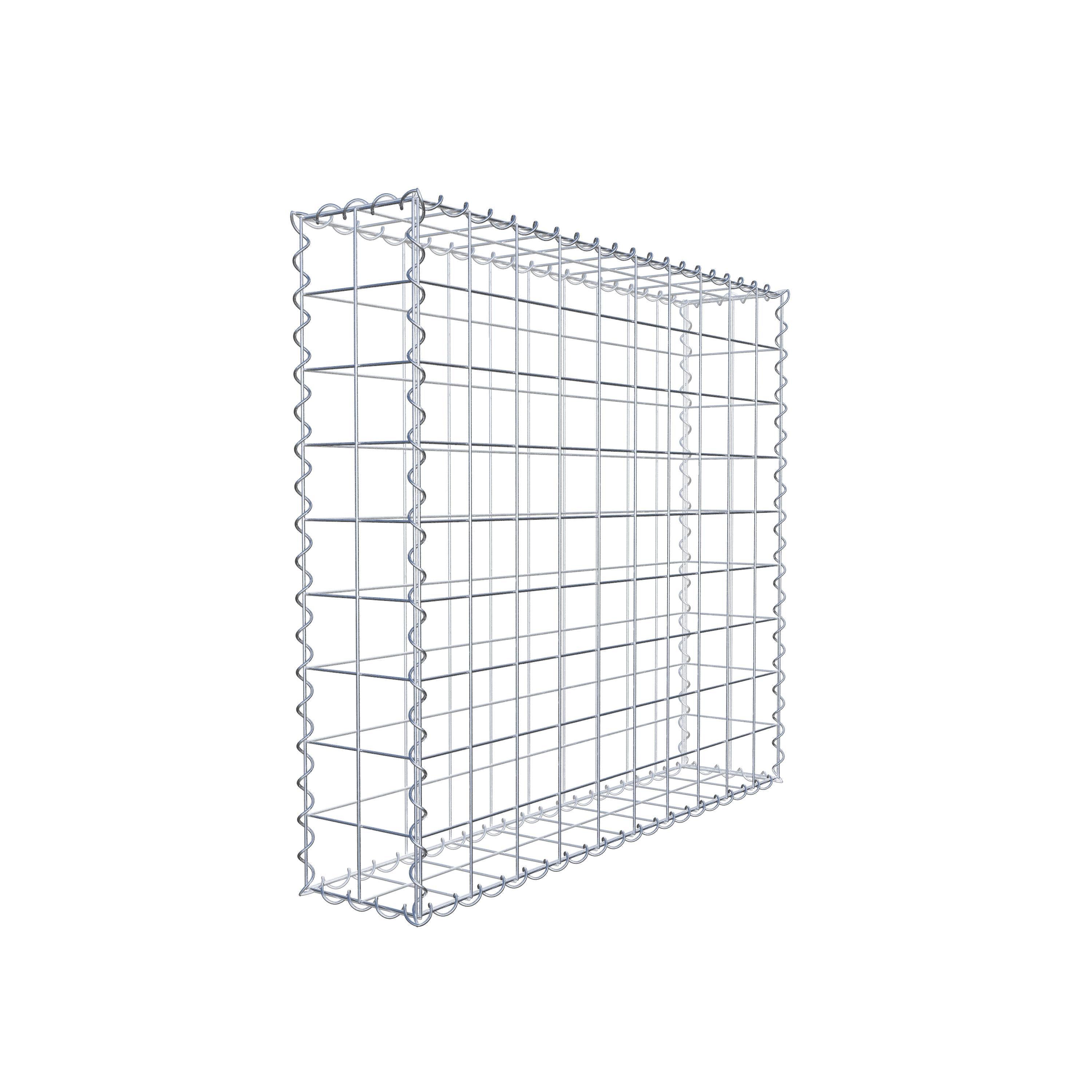 Schanskorf 100 cm x 90 cm x 20 cm (L x H x D), maaswijdte 10 cm x 10 cm, spiraalvormig