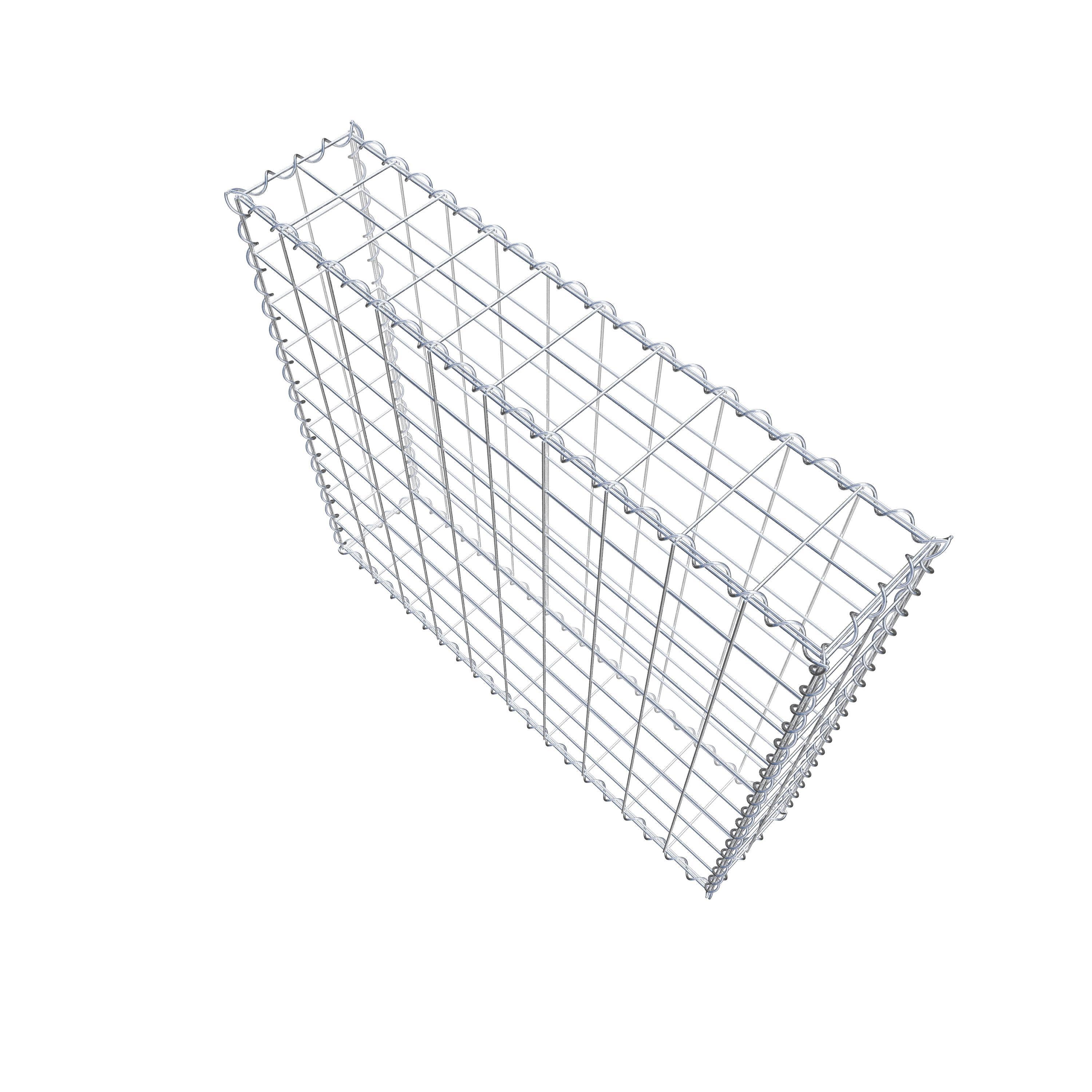 Schanskorf 100 cm x 90 cm x 20 cm (L x H x D), maaswijdte 10 cm x 10 cm, spiraalvormig