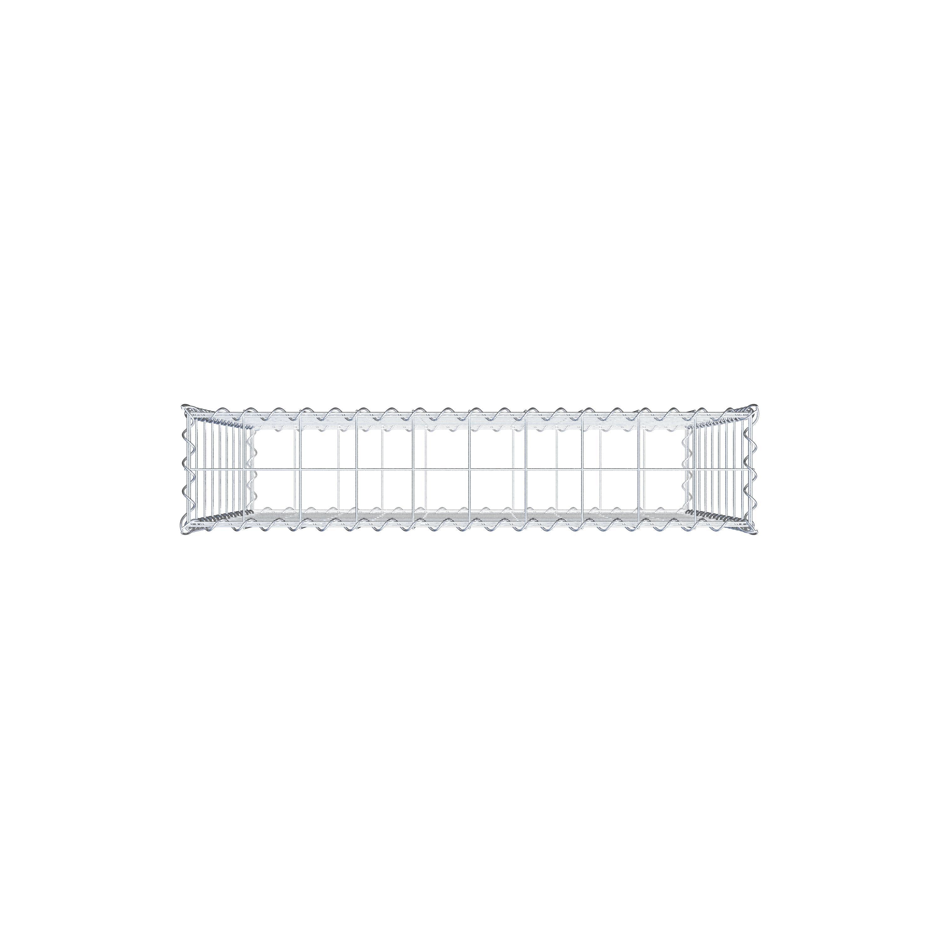 Schanskorf 100 cm x 90 cm x 20 cm (L x H x D), maaswijdte 10 cm x 10 cm, spiraalvormig