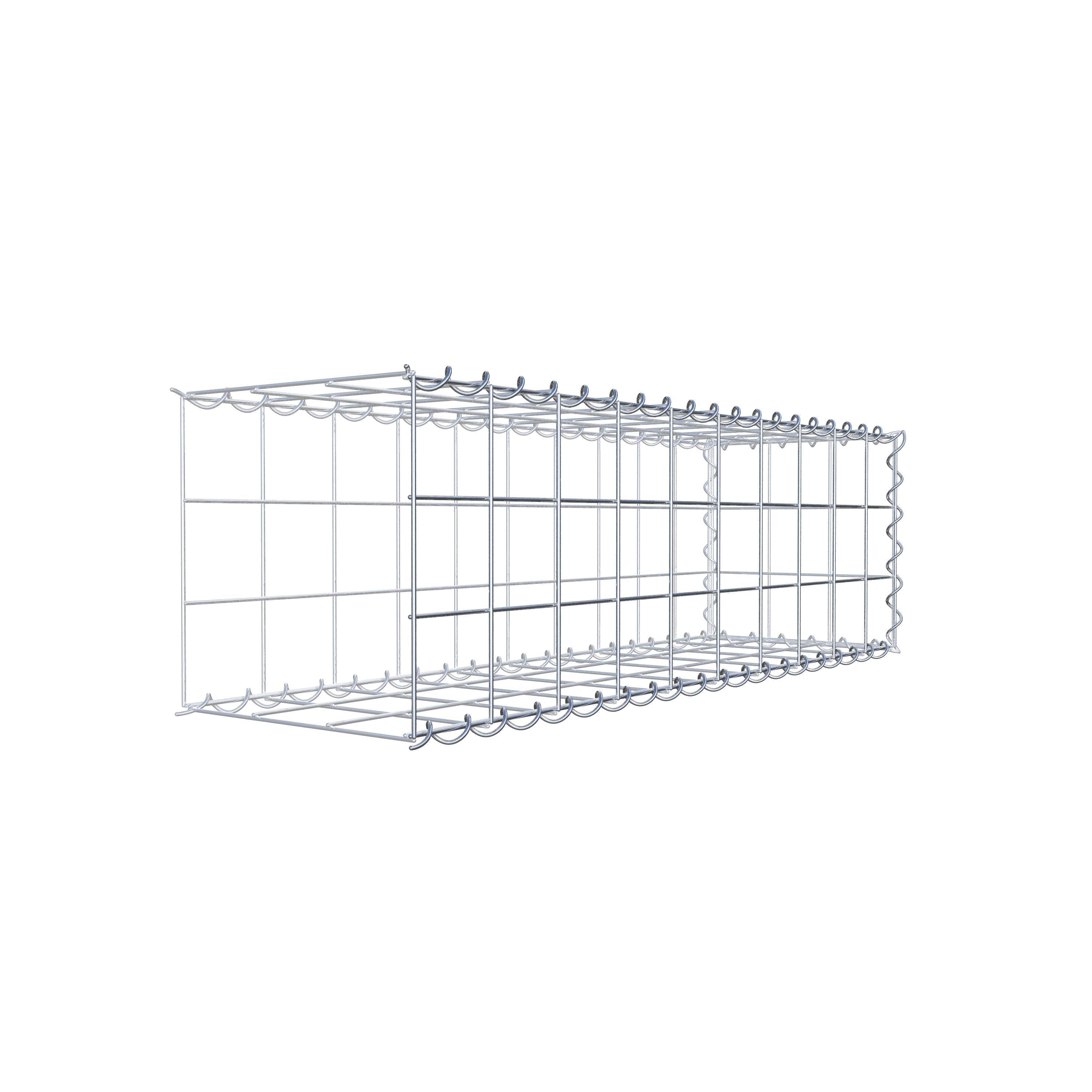 Opvokset gabion type 2 100 cm x 30 cm x 30 cm (L x H x D), maskestørrelse 10 cm x 10 cm, spiral