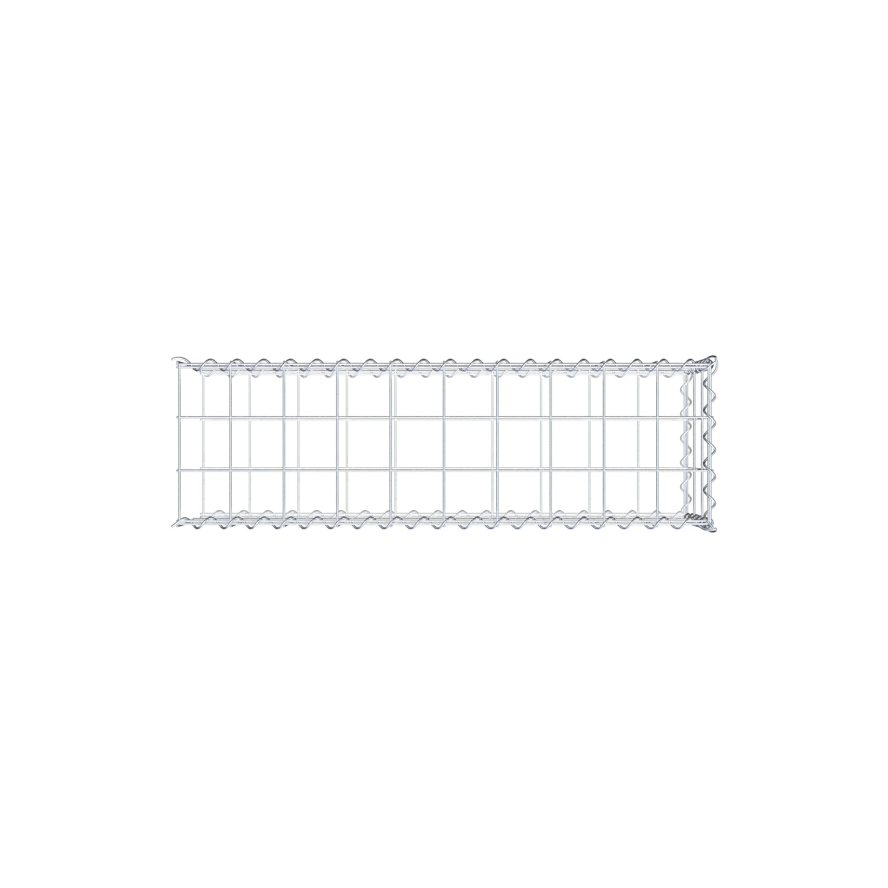 Opvokset gabion type 2 100 cm x 30 cm x 30 cm (L x H x D), maskestørrelse 10 cm x 10 cm, spiral