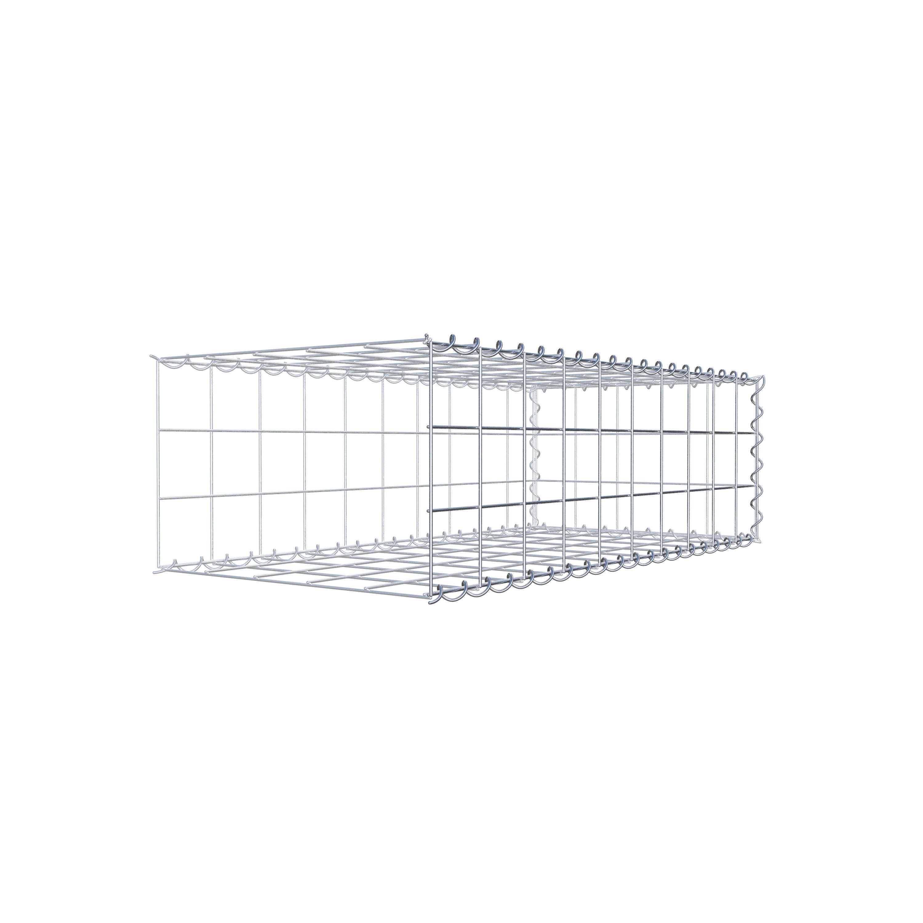 Gabion rapporté type 2 100 cm x 30 cm x 50 cm (L x H x P), mailles 10 cm x 10 cm, spirale