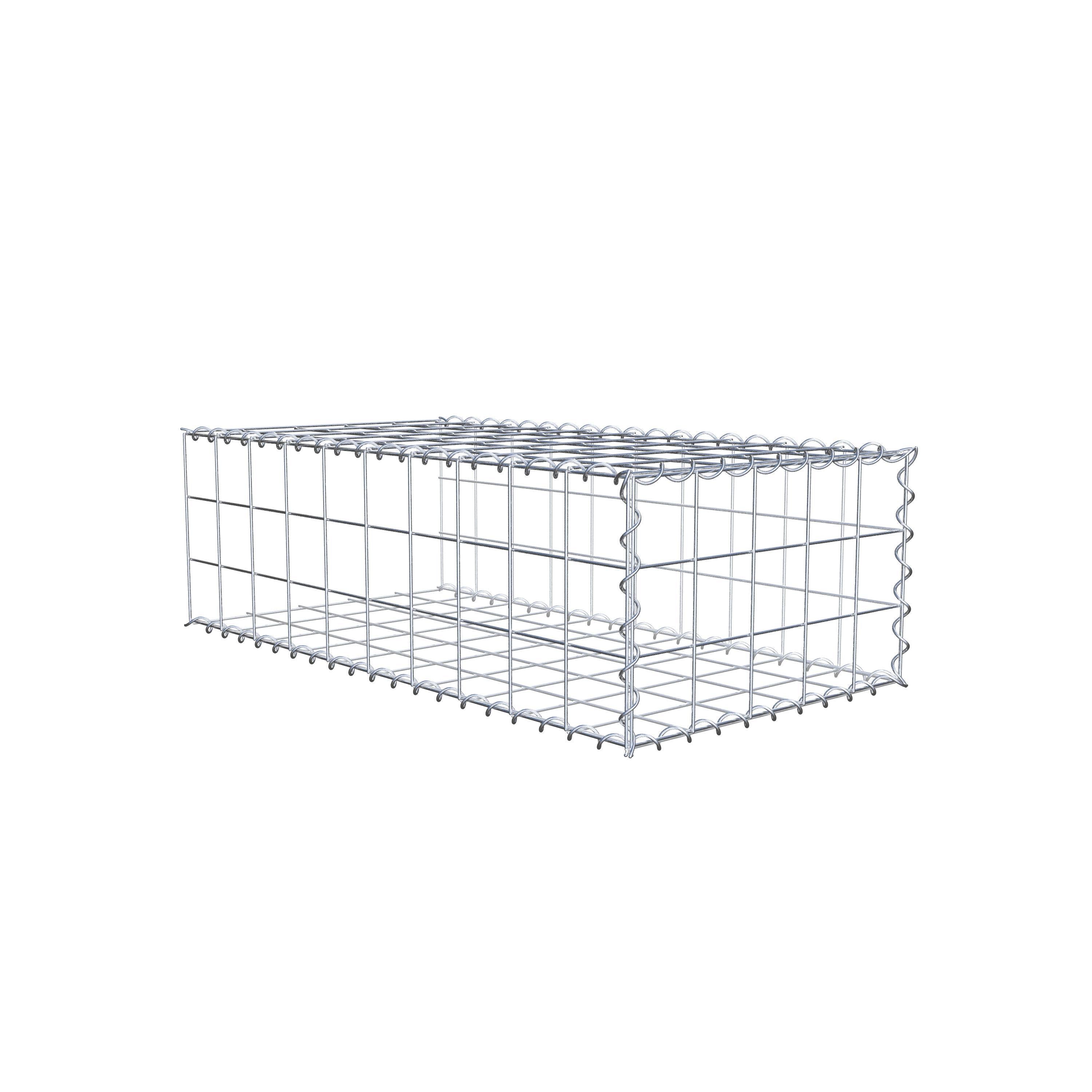 Gabion rapporté type 2 100 cm x 30 cm x 50 cm (L x H x P), mailles 10 cm x 10 cm, spirale