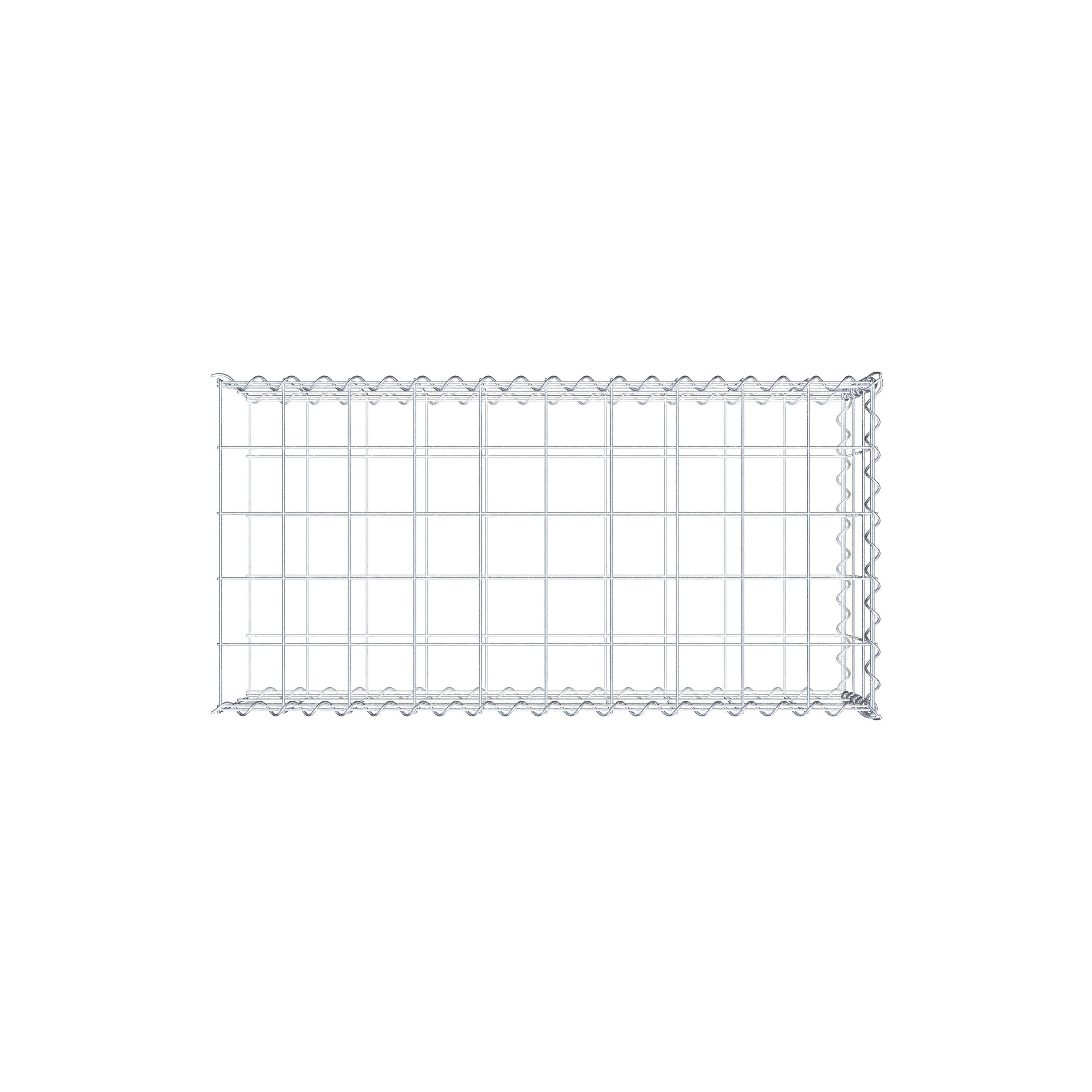 Gabion rapporté type 2 100 cm x 30 cm x 50 cm (L x H x P), mailles 10 cm x 10 cm, spirale