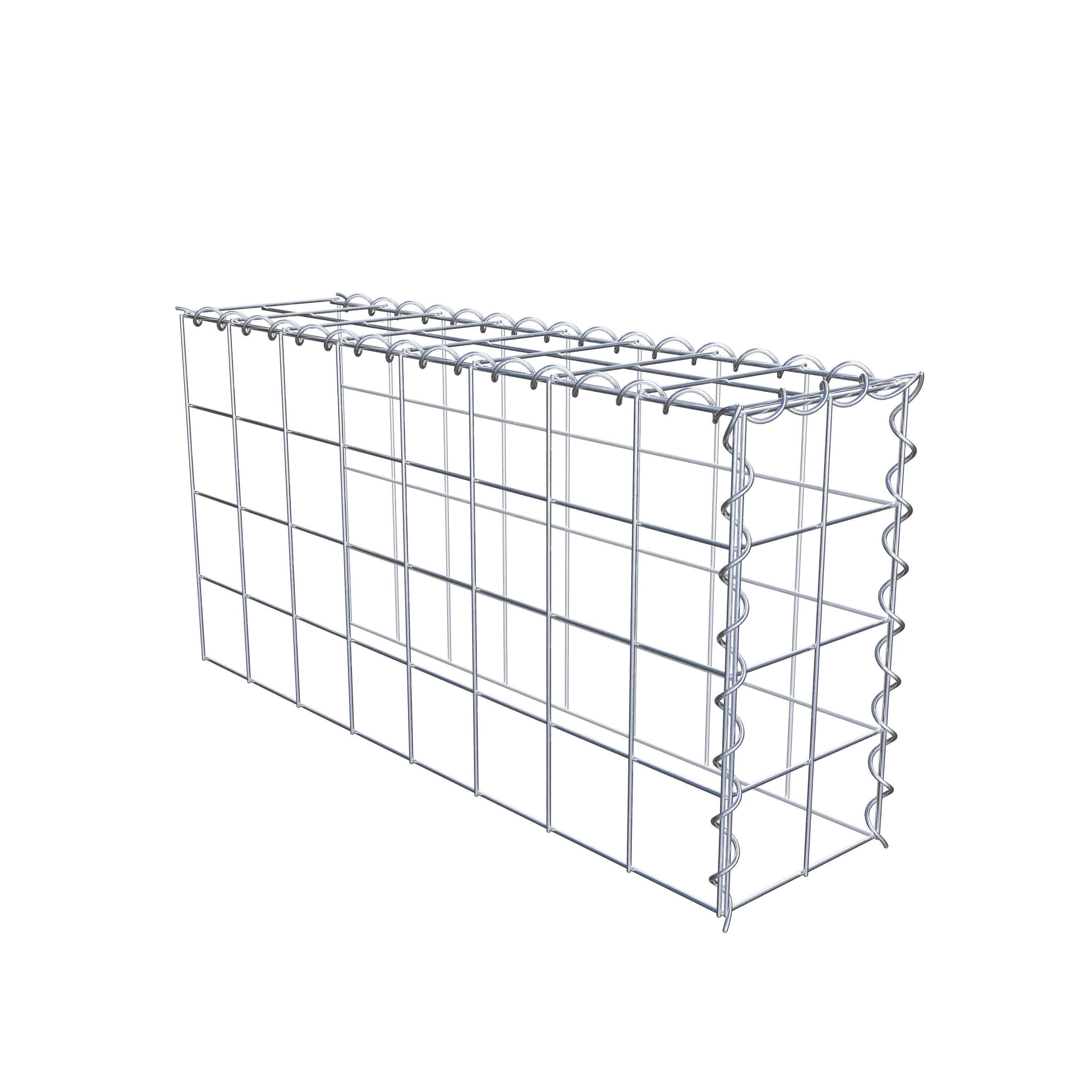 Gabion rapporté type 4 80 cm x 40 cm x 20 cm (L x H x P), mailles 10 cm x 10 cm, spirale