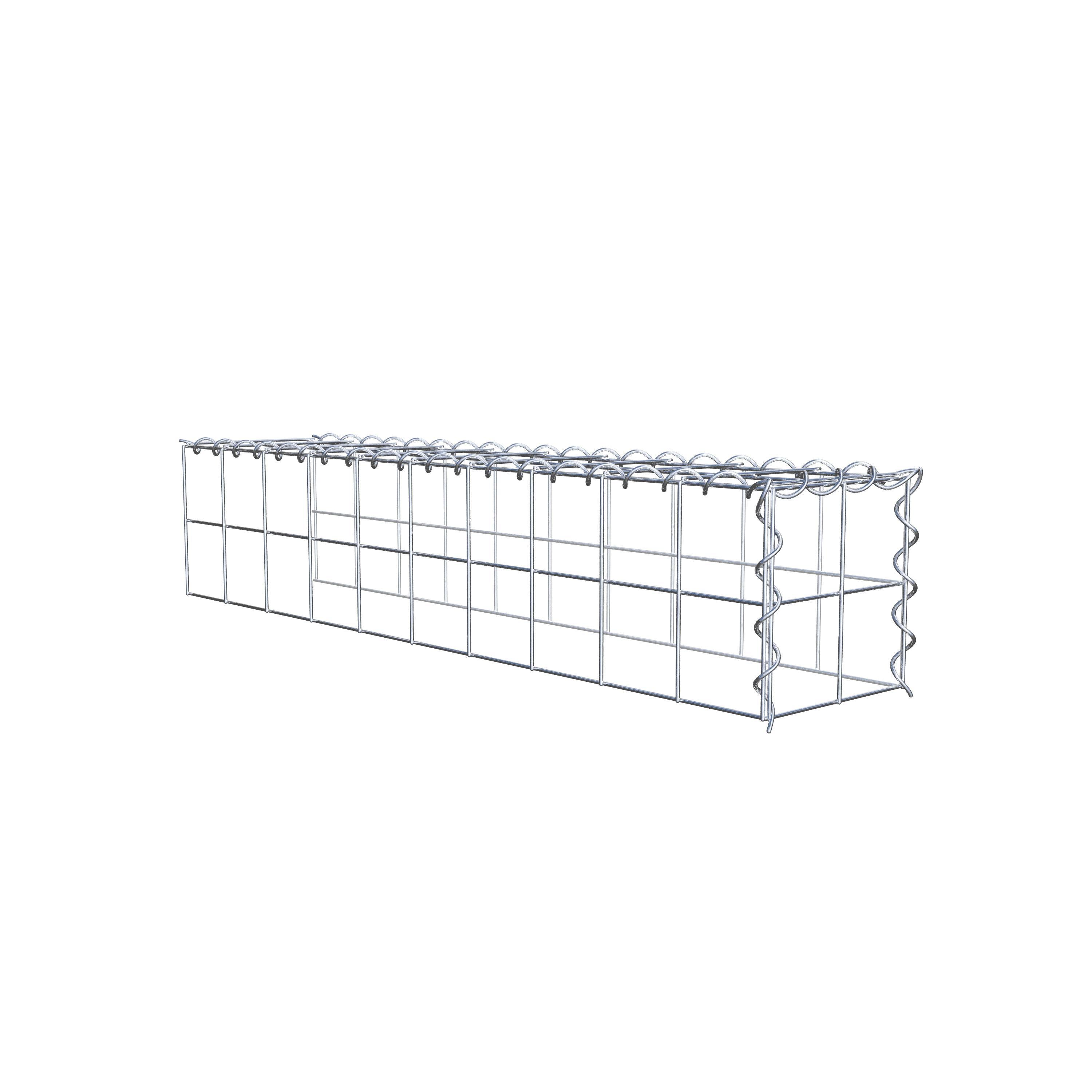 Gabion rapporté type 4 100 cm x 20 cm x 20 cm (L x H x P), maille 10 cm x 10 cm, spirale