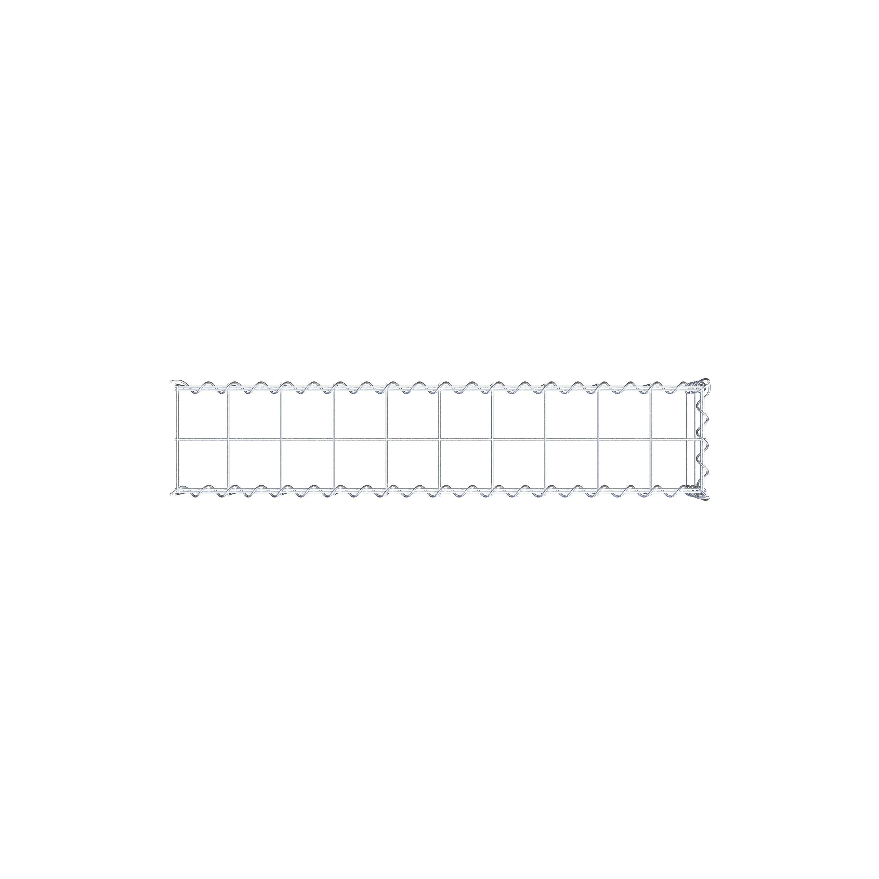 Gabion rapporté type 4 100 cm x 20 cm x 20 cm (L x H x P), maille 10 cm x 10 cm, spirale