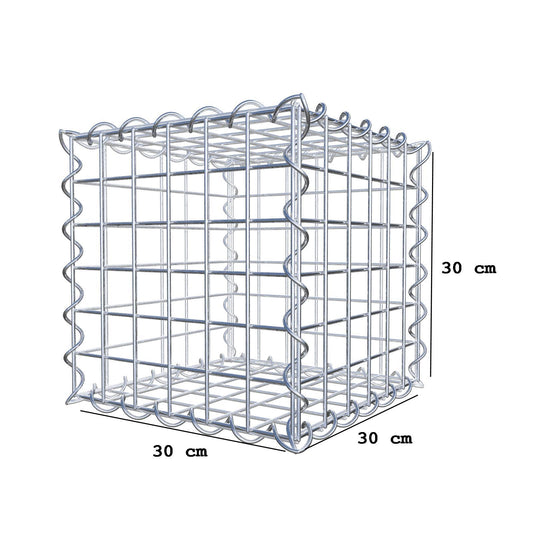 Gabion 30 cm x 30 cm x 30 cm (L x H x D), maskstorlek 5 cm x 5 cm, spiral