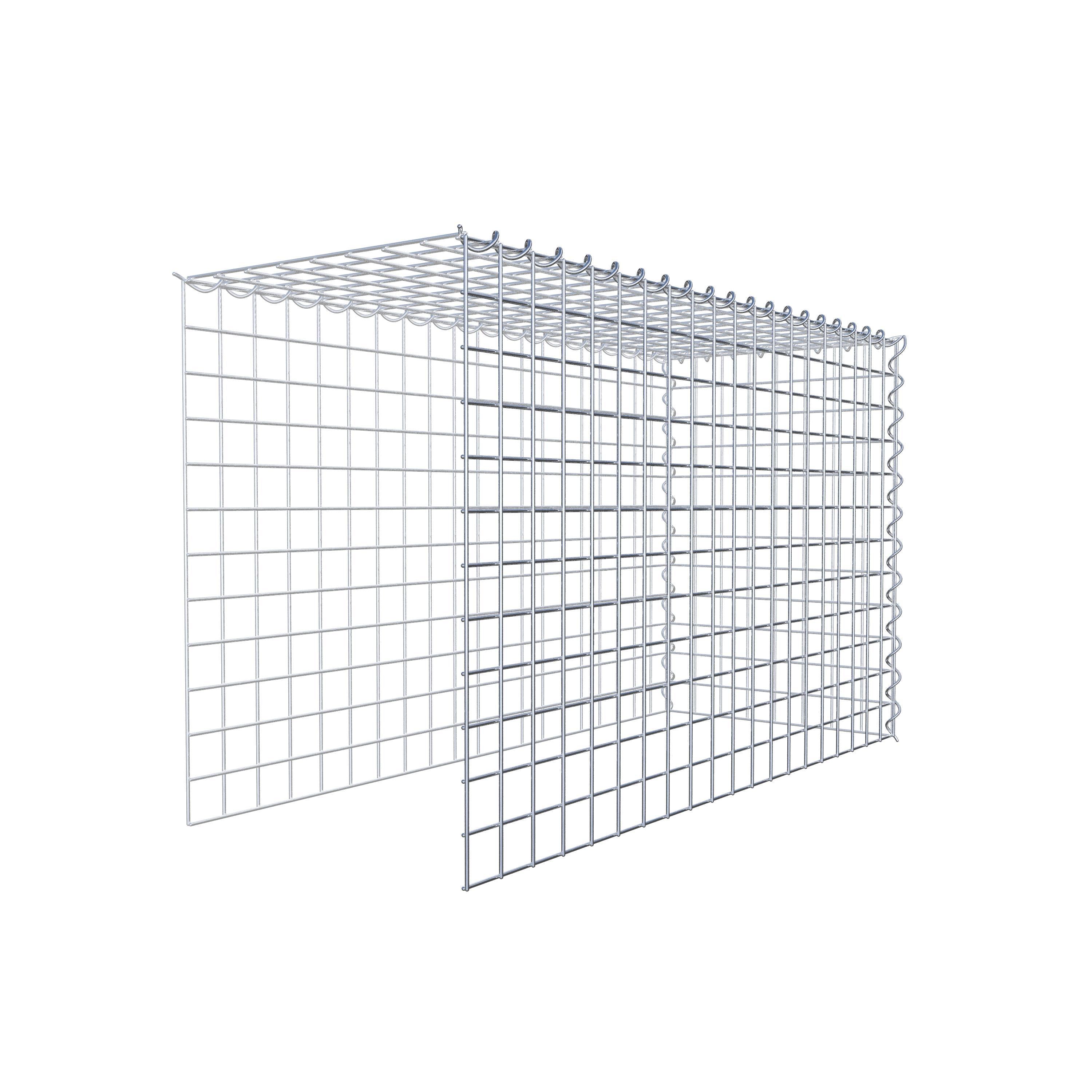 Add-on schanskorf type 4 100 cm x 60 cm x 40 cm (L x H x D), maaswijdte 5 cm x 5 cm, spiraalvormig