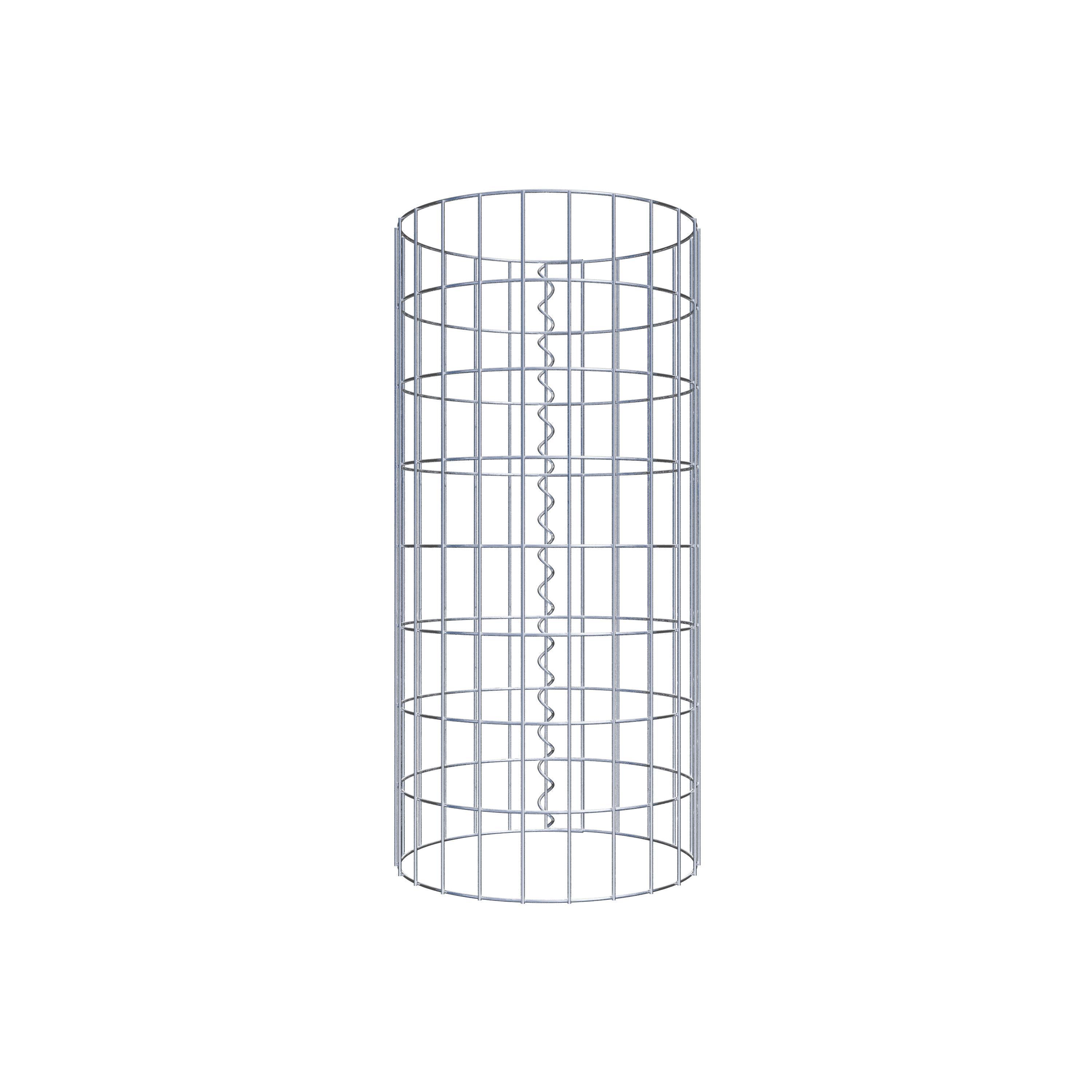 Gabion column around 37 cm diameter, 80 cm height, mesh size 5 cm x 10 cm