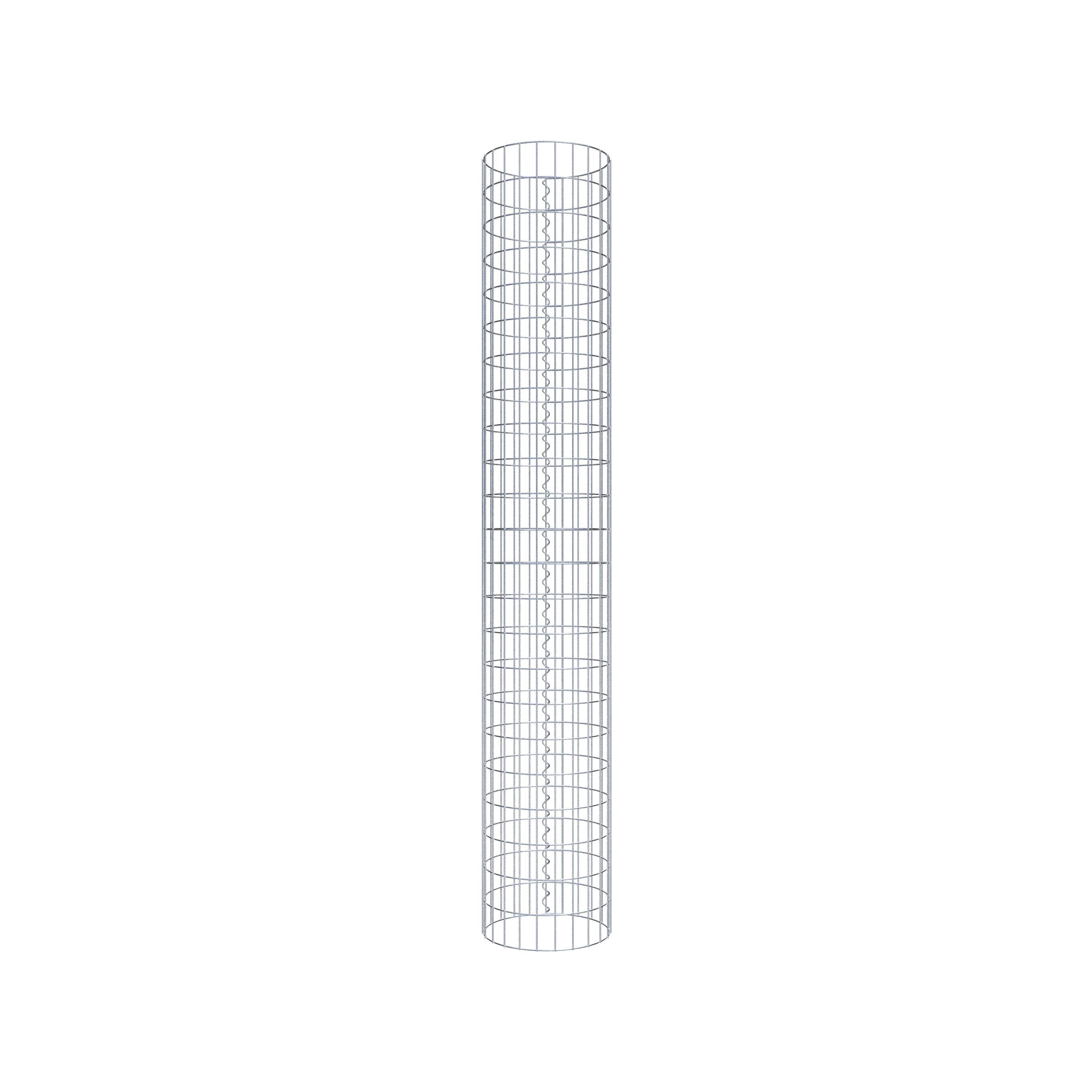 Colonna gabbionata rotonda 37 cm di diametro, 230 cm di altezza, maglia 5 cm x 10 cm