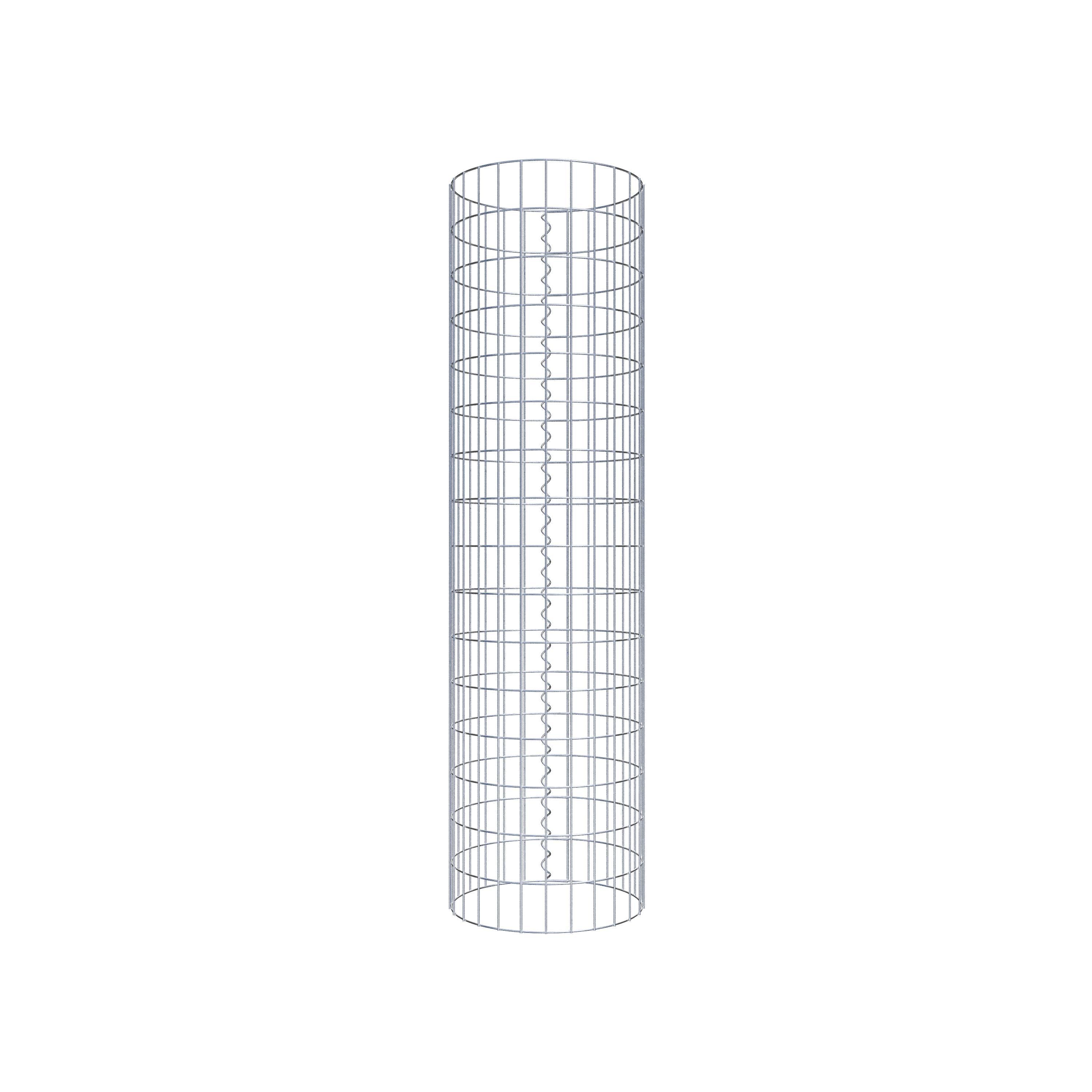 Columna de gaviones redonda 42 cm de diámetro, 160 cm de altura, malla 5 cm x 10 cm