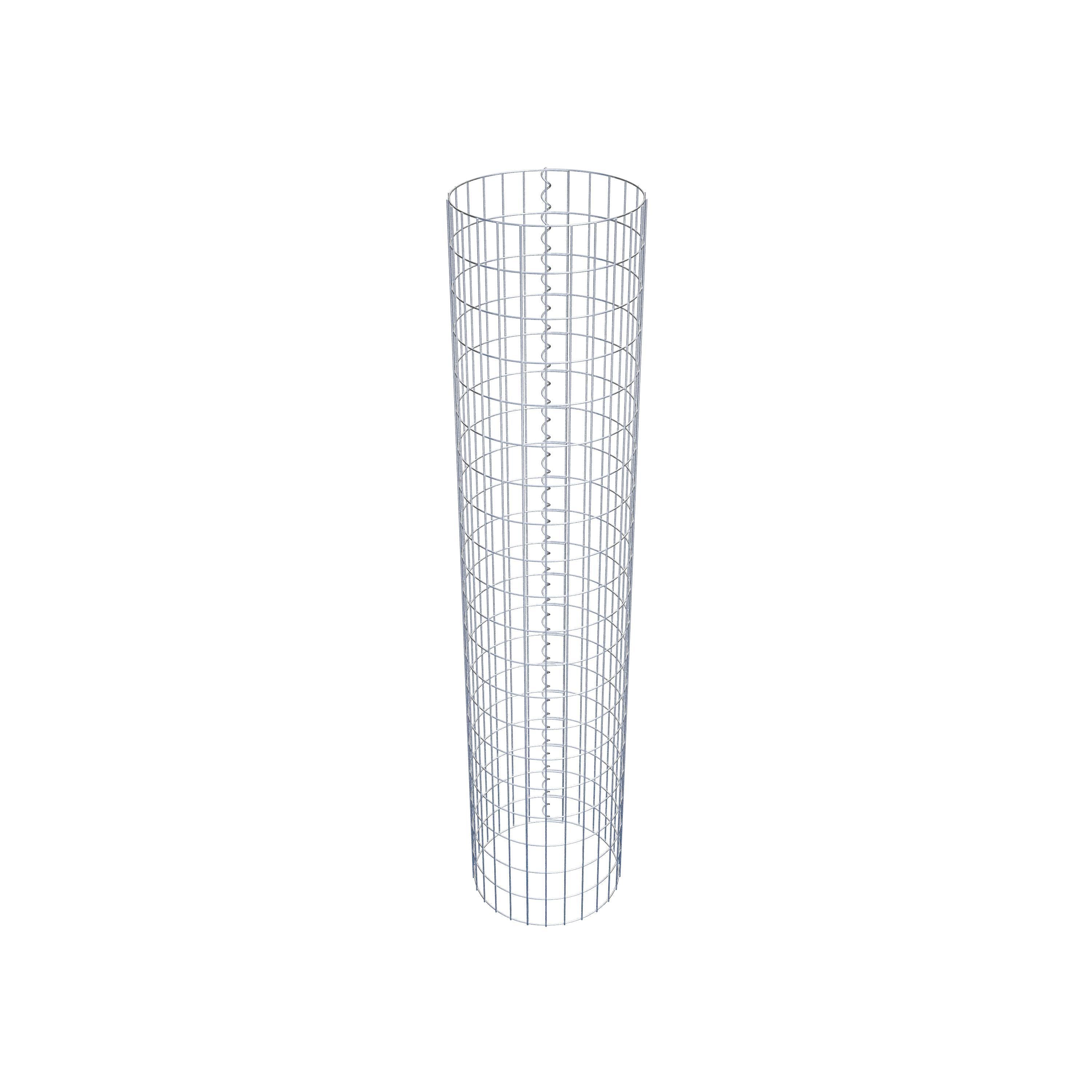 Gabion column around 42 cm diameter, 200 cm height, mesh size 5 cm x 10 cm