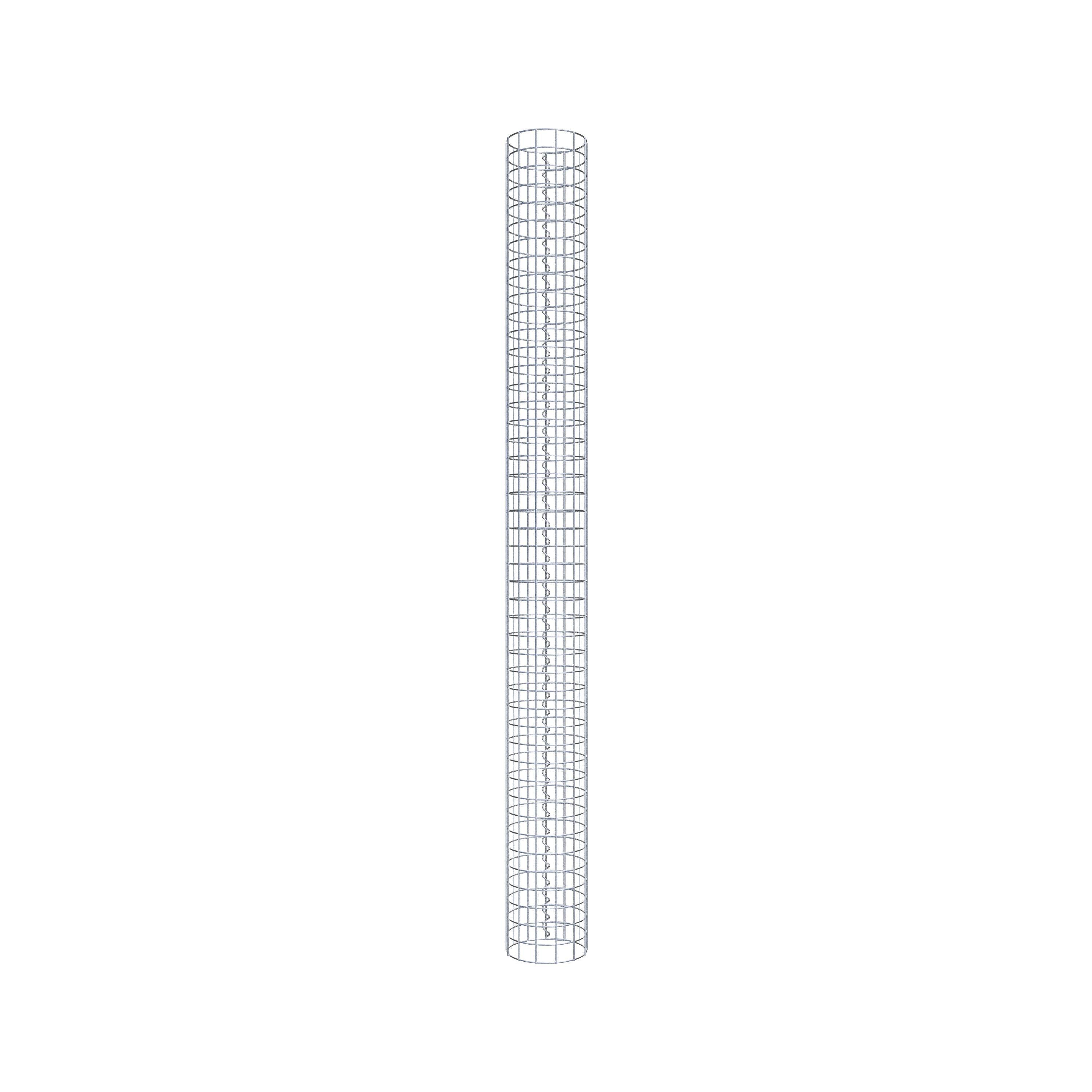Colonna gabbionata rotonda 22 cm di diametro, 230 cm di altezza, maglia 5 cm x 5 cm