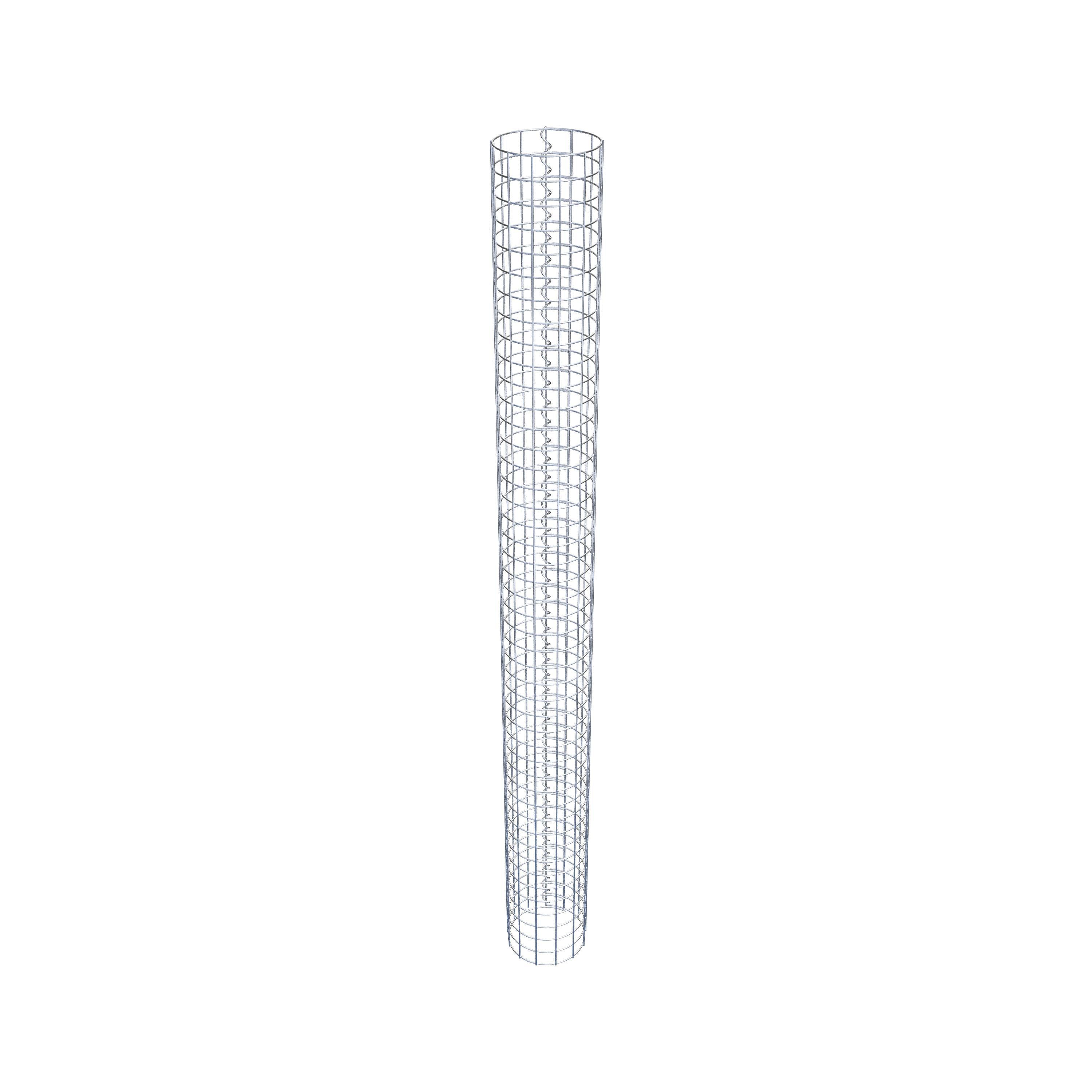 Colonna gabbionata rotonda 22 cm di diametro, 230 cm di altezza, maglia 5 cm x 5 cm