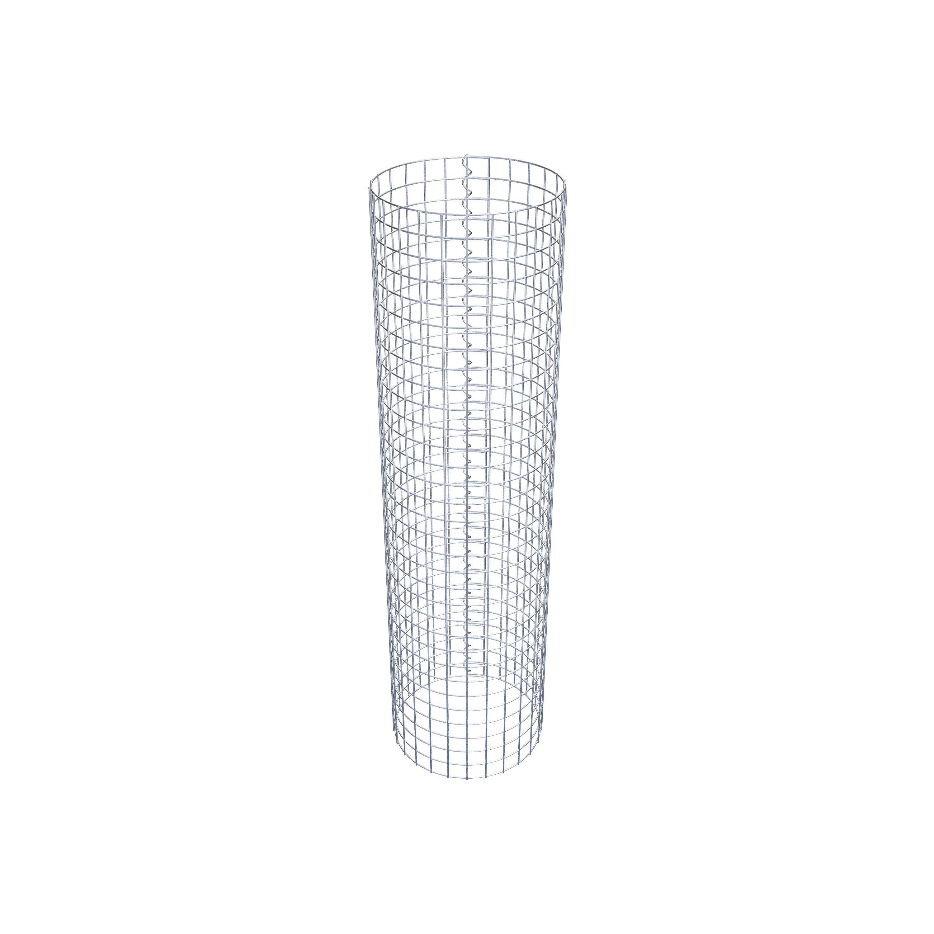 Schanskorfzuil rond 42 cm diameter, 160 cm hoogte, maaswijdte 5 cm x 5 cm