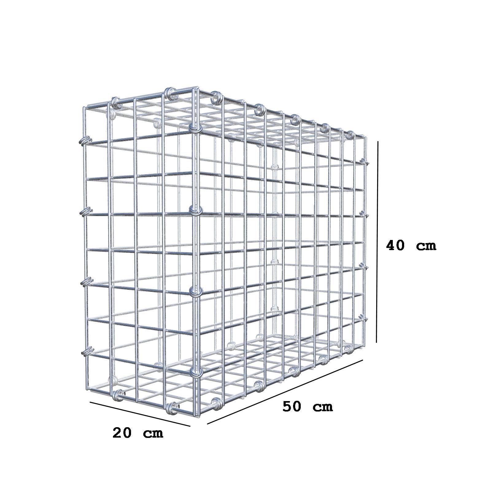 Gabione 50 cm x 40 cm x 20 cm (L x H x T), Maschenweite 5 x 5 cm, Spiralring