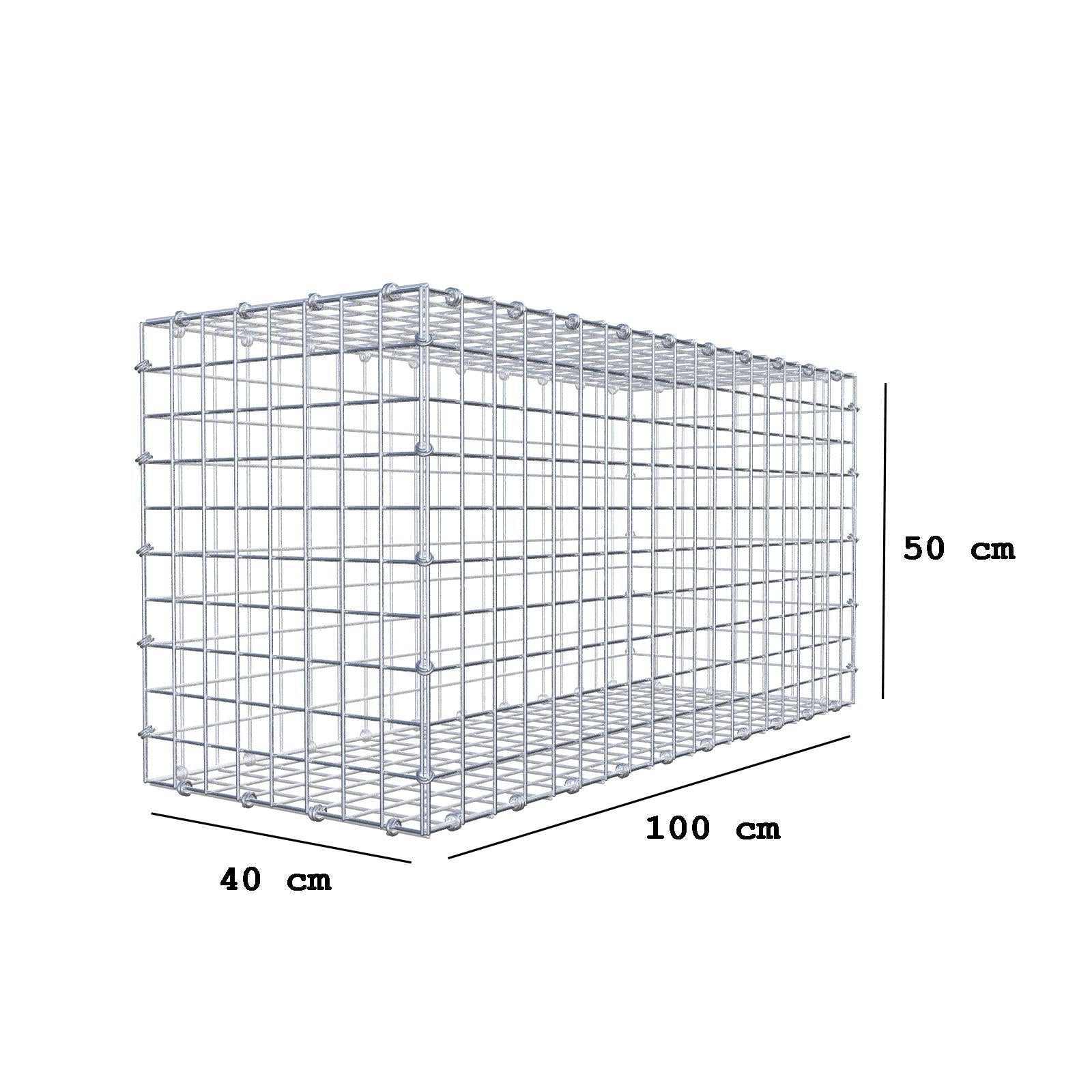 Schanskorf 100 cm x 50 cm x 40 cm (L x H x D), maaswijdte 5 x 5 cm, spiraalring