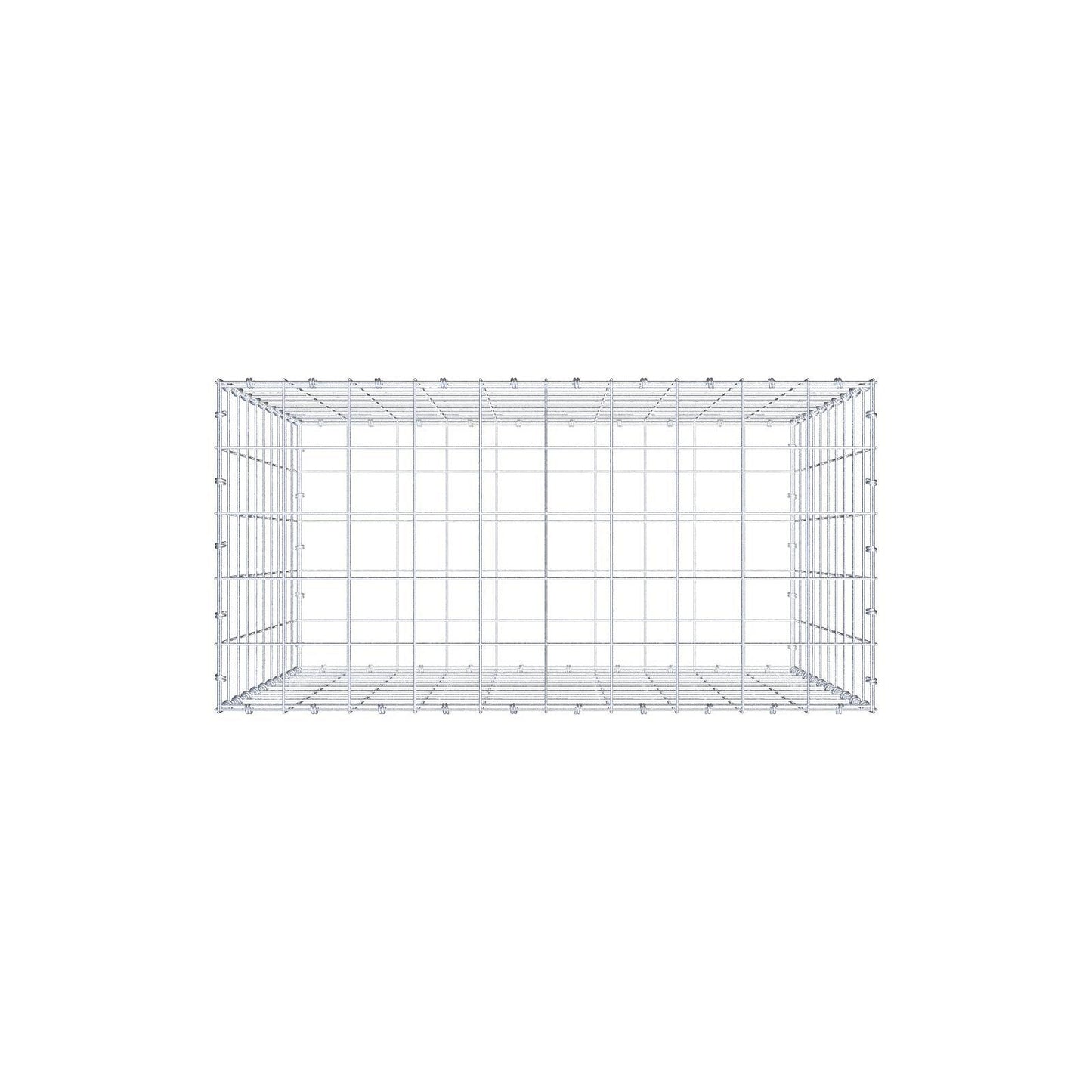 Gabion 100 cm x 100 cm x 50 cm (L x H x D), maskestørrelse 10 x 10 cm, spiralring