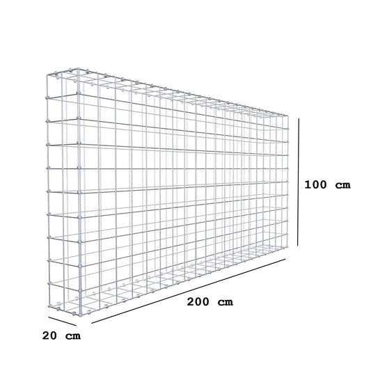 Schanskorf 200 cm x 100 cm x 20 cm (L x H x D), maaswijdte 10 x 10 cm, spiraalring