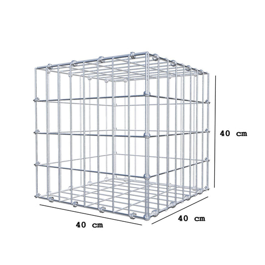 Gabion 40 cm x 40 cm x 40 cm (L x H x D), maskstorlek 5 x 10 cm, spiralring