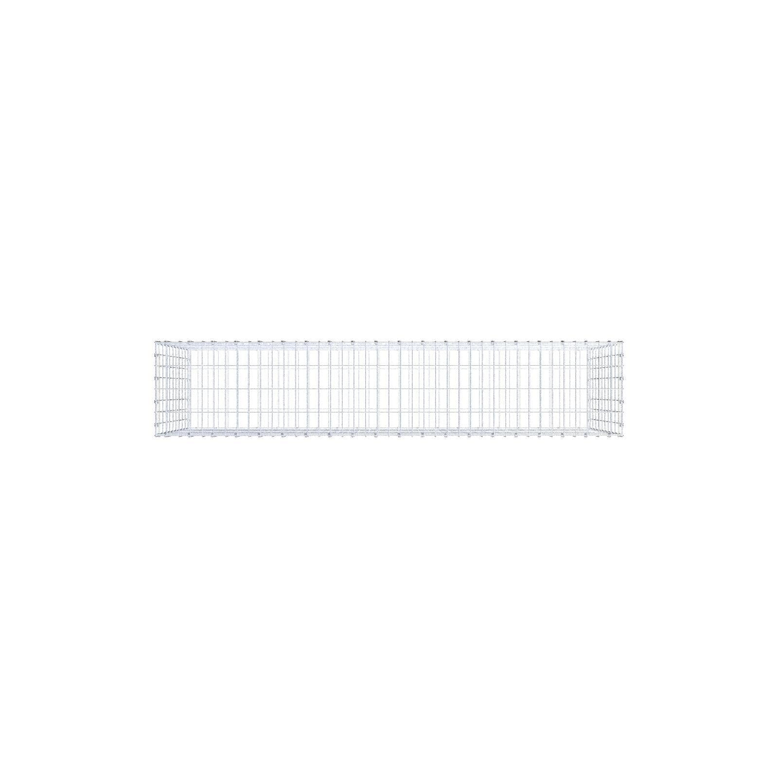 Gabione 200 cm x 100 cm x 40 cm (L x H x T), Maschenweite 5 x 10 cm, Spiralring