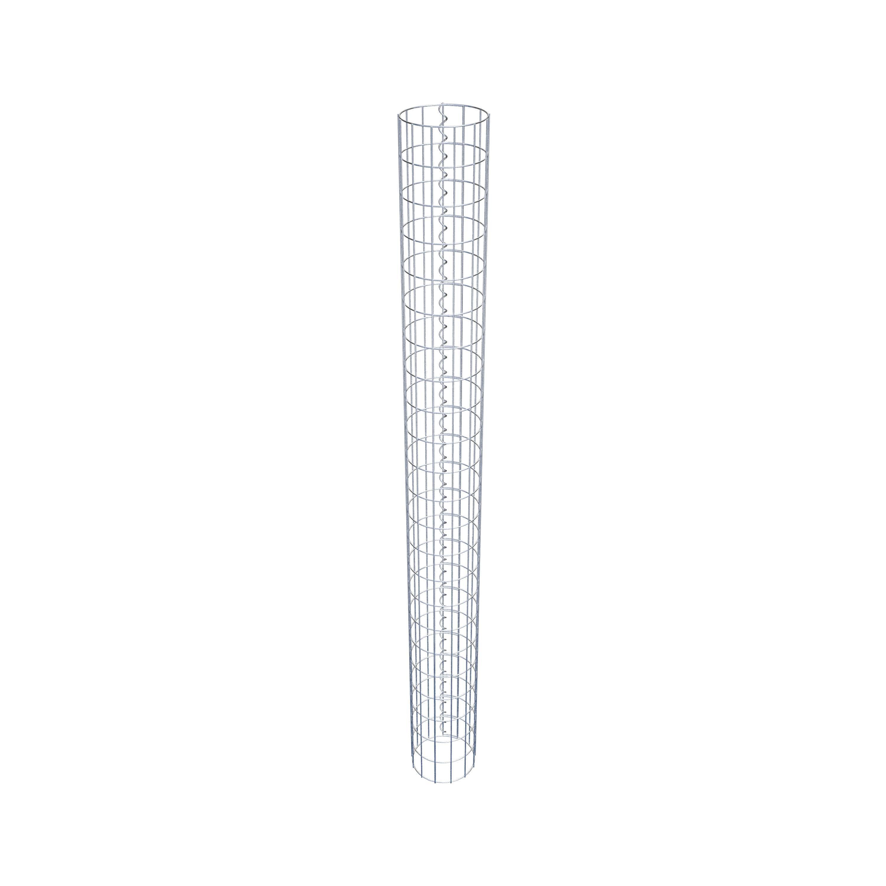 Gabion column around 22 cm diameter, 230 cm height, mesh size 5 cm x 10 cm