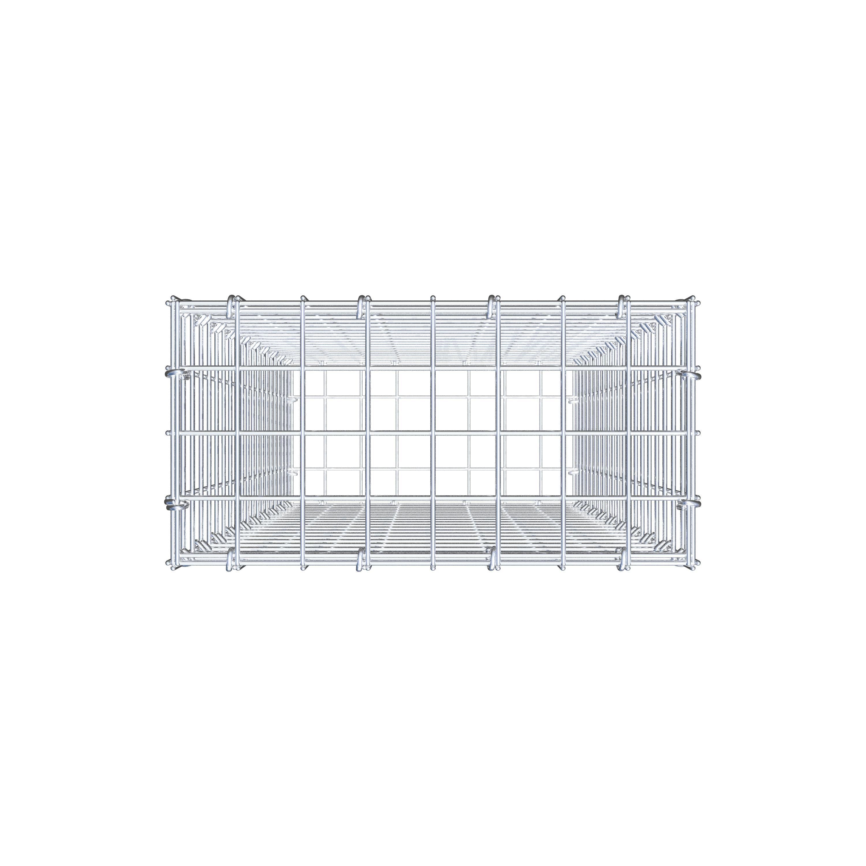 Gabbione 100 cm x 40 cm x 20 cm (L x H x P), maglia 5 cm x 5 cm, anello a C
