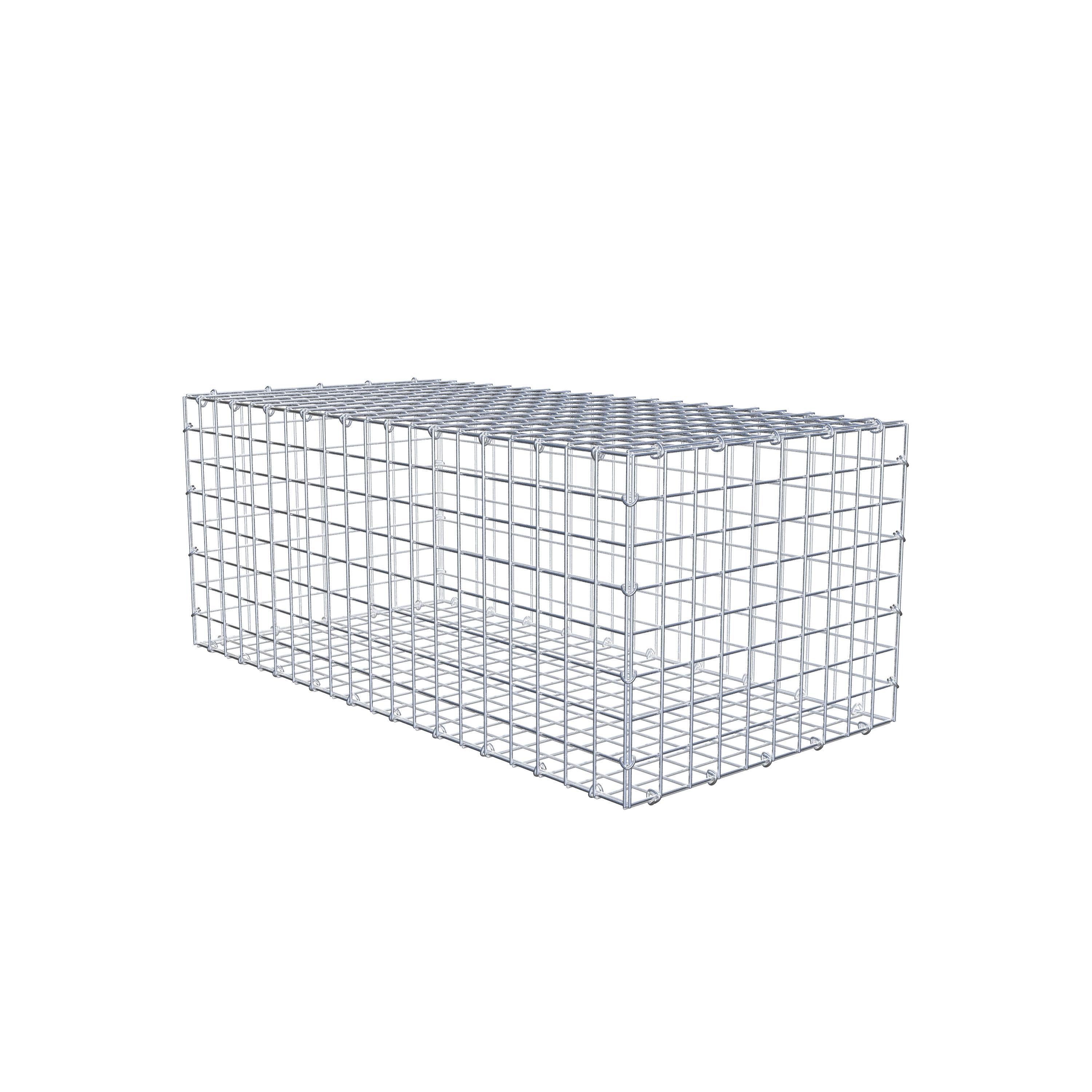 Gavión 100 cm x 40 cm x 50 cm (L x A x P), malla 5 cm x 5 cm, anillo en C
