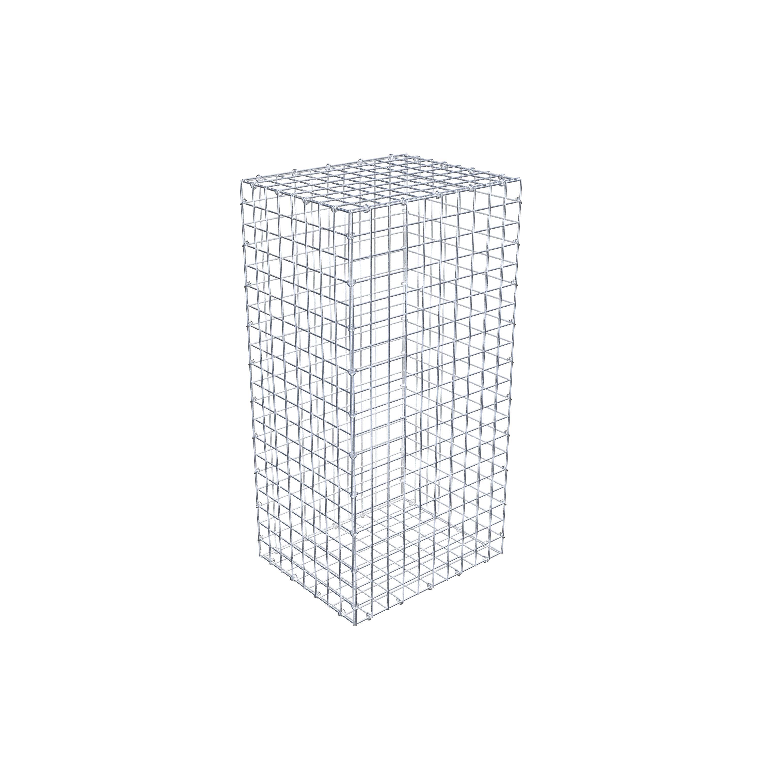 Gavión 100 cm x 40 cm x 50 cm (L x A x P), malla 5 cm x 5 cm, anillo en C