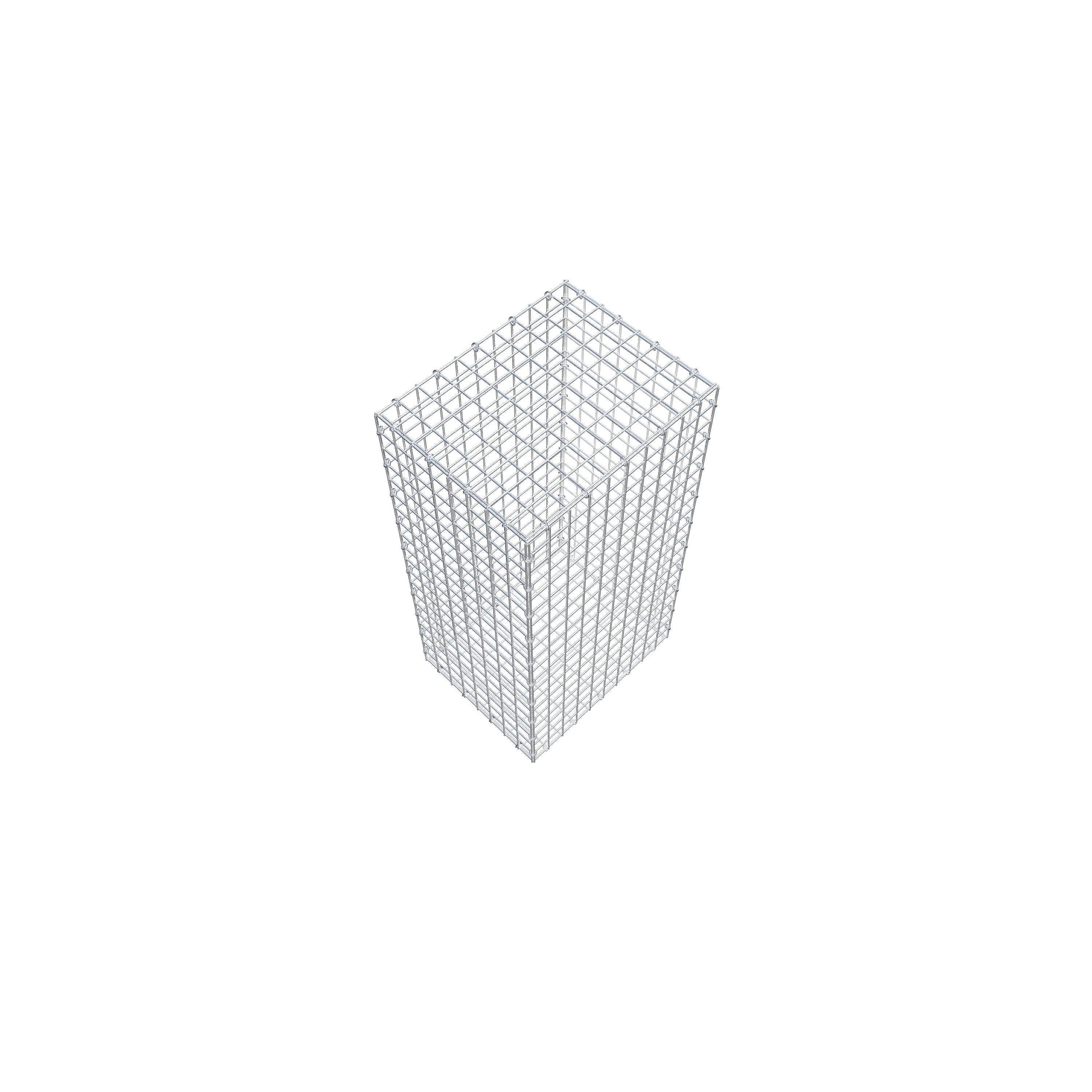 Gavión 100 cm x 40 cm x 50 cm (L x A x P), malla 5 cm x 5 cm, anillo en C