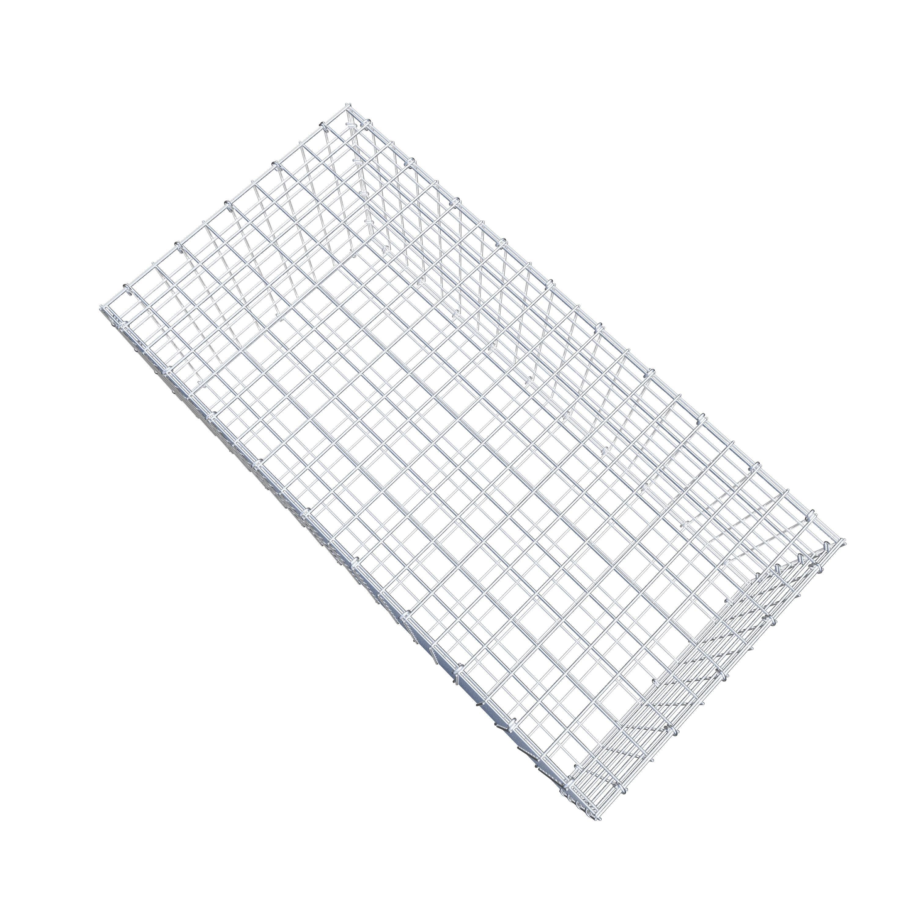 Gavión 100 cm x 40 cm x 50 cm (L x A x P), malla 5 cm x 5 cm, anillo en C