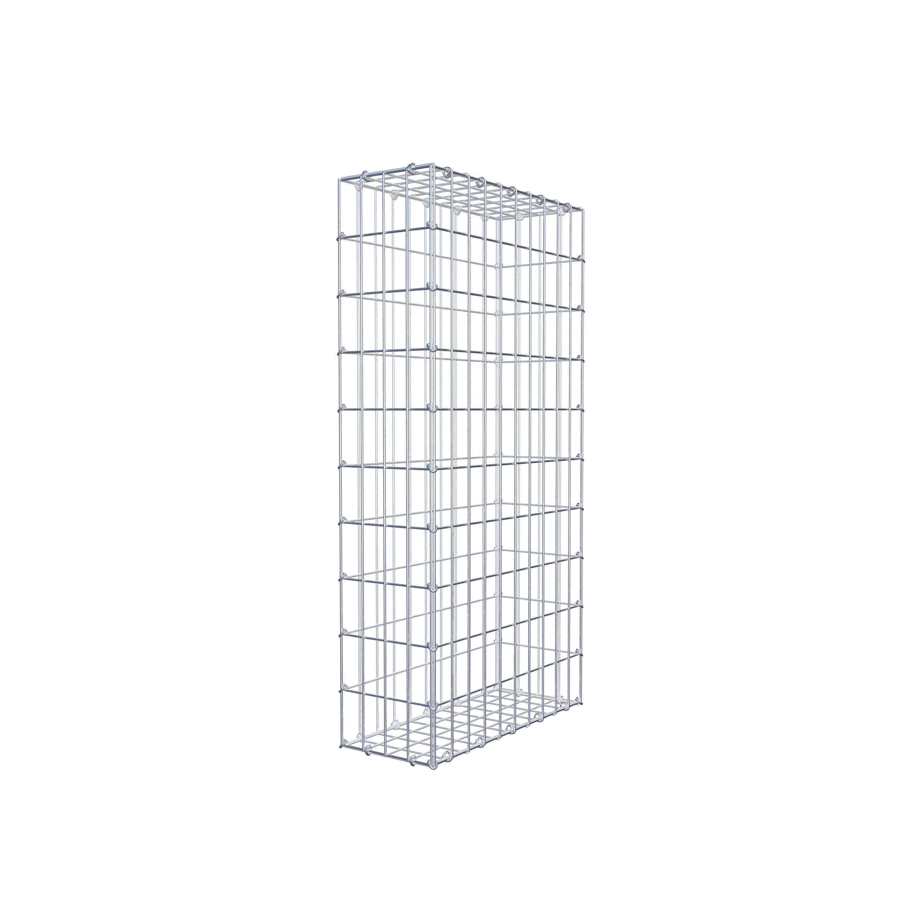 Gabion 100 cm x 50 cm x 20 cm (L x H x P), mailles 5 cm x 10 cm, anneau en C