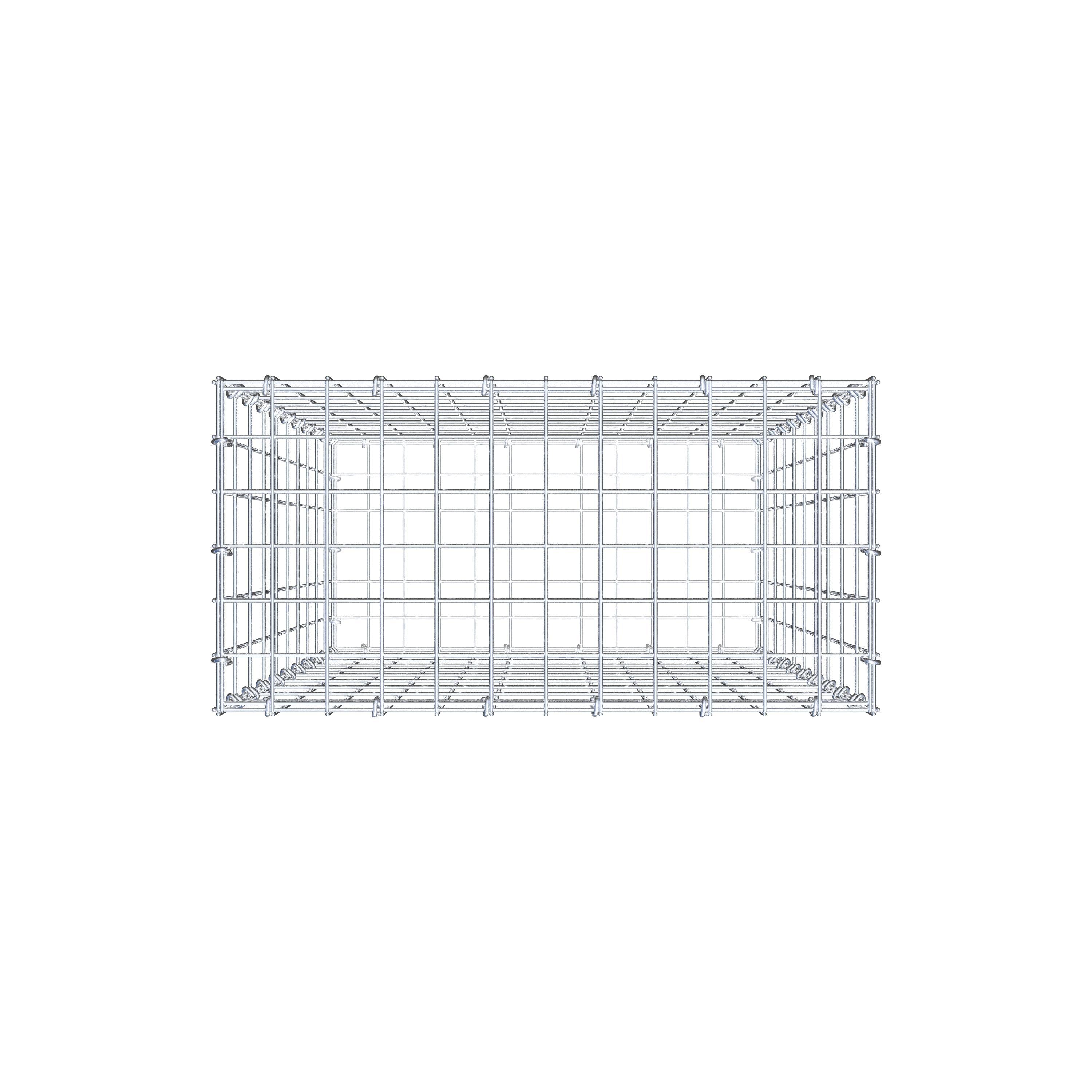 Gavión 100 cm x 60 cm x 30 cm (L x A x P), luz de malla 5 cm x 10 cm, anillo en C