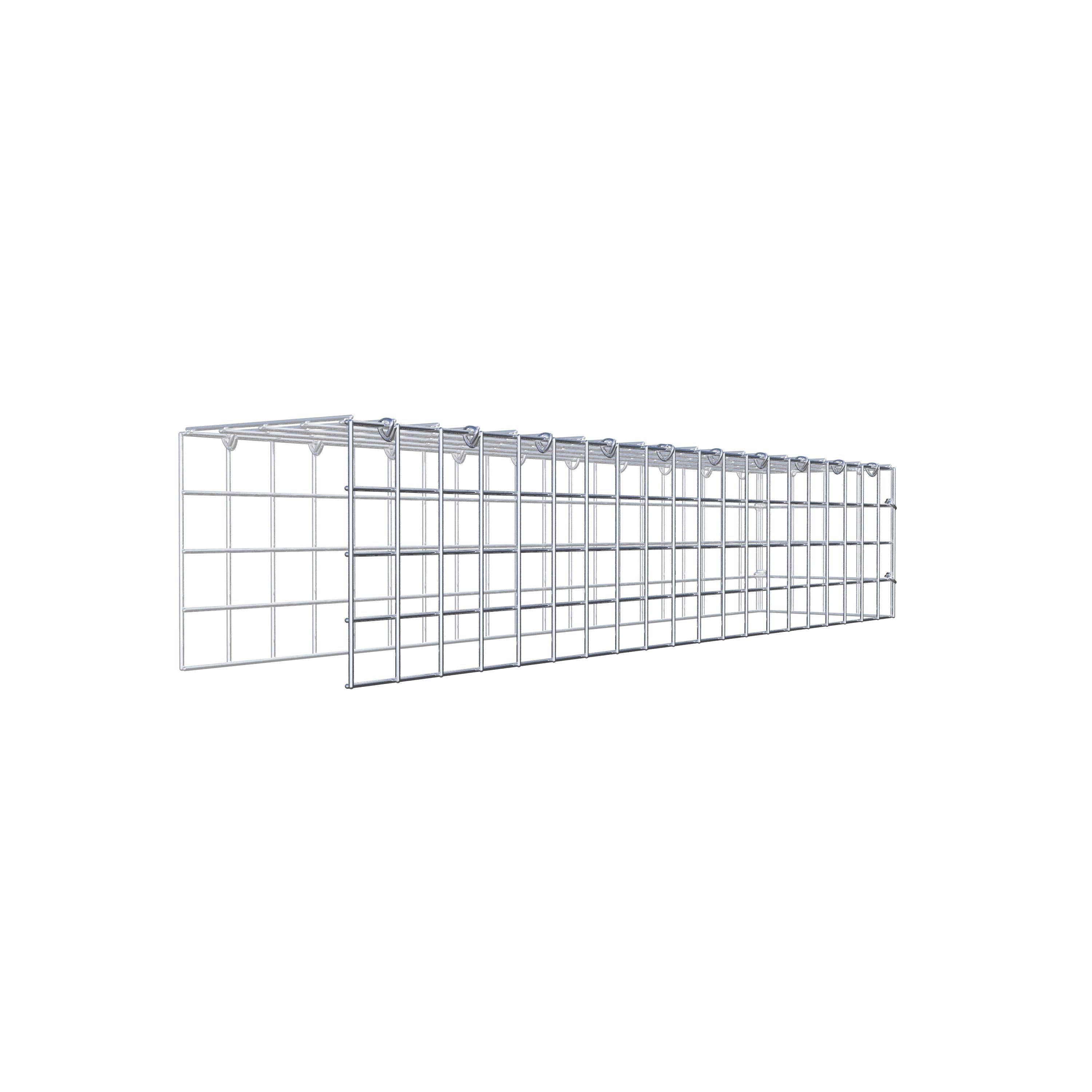 Gavión adicional tipo 4 100 cm x 20 cm x 20 cm (L x A x P), malla 5 cm x 5 cm, anillo en C